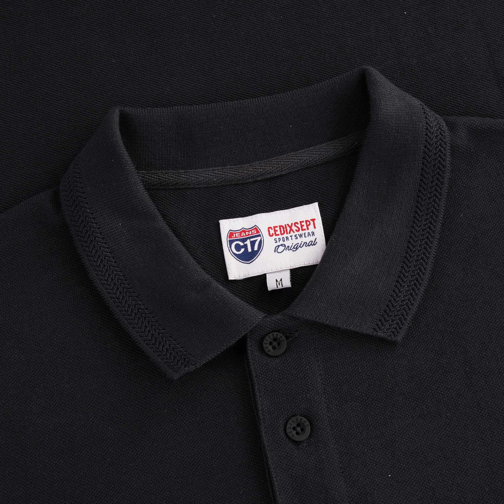 Oxford Pique Polo - Black