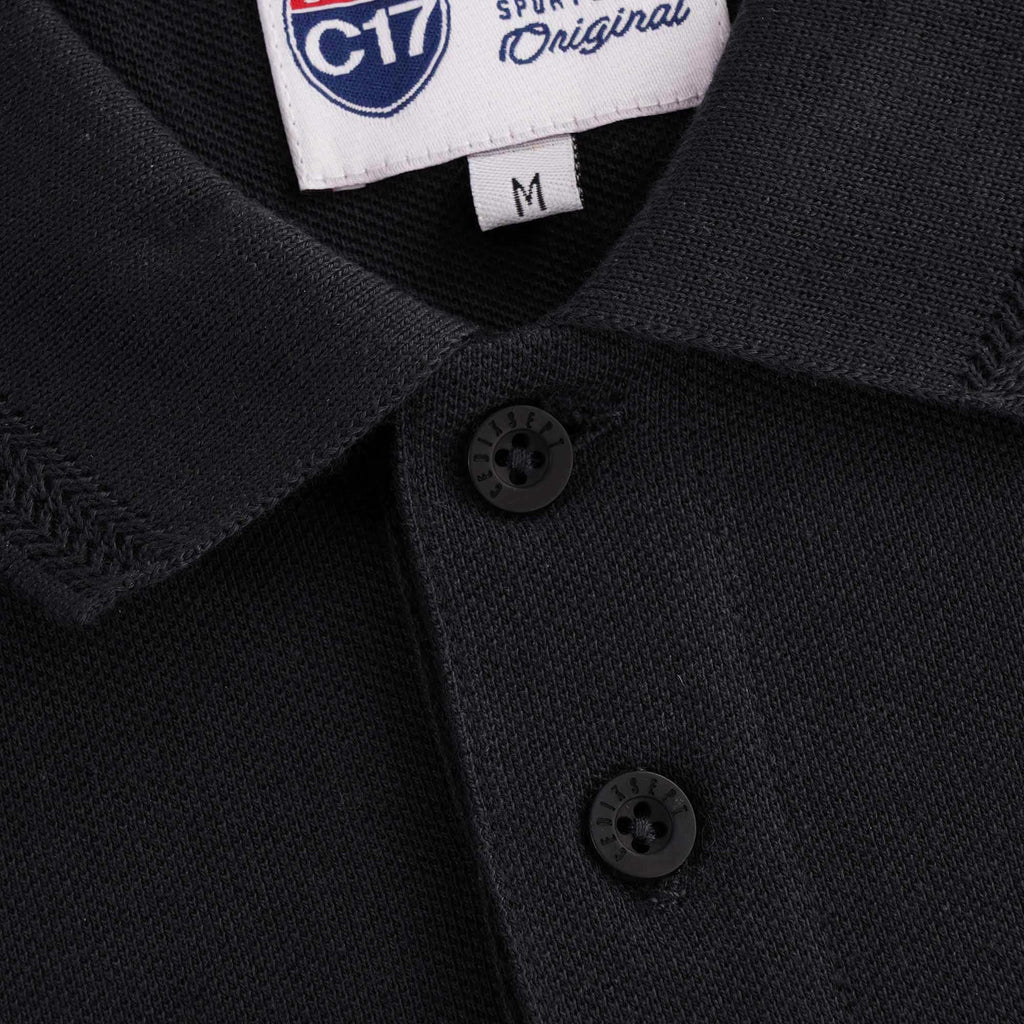 Oxford Pique Polo - Black