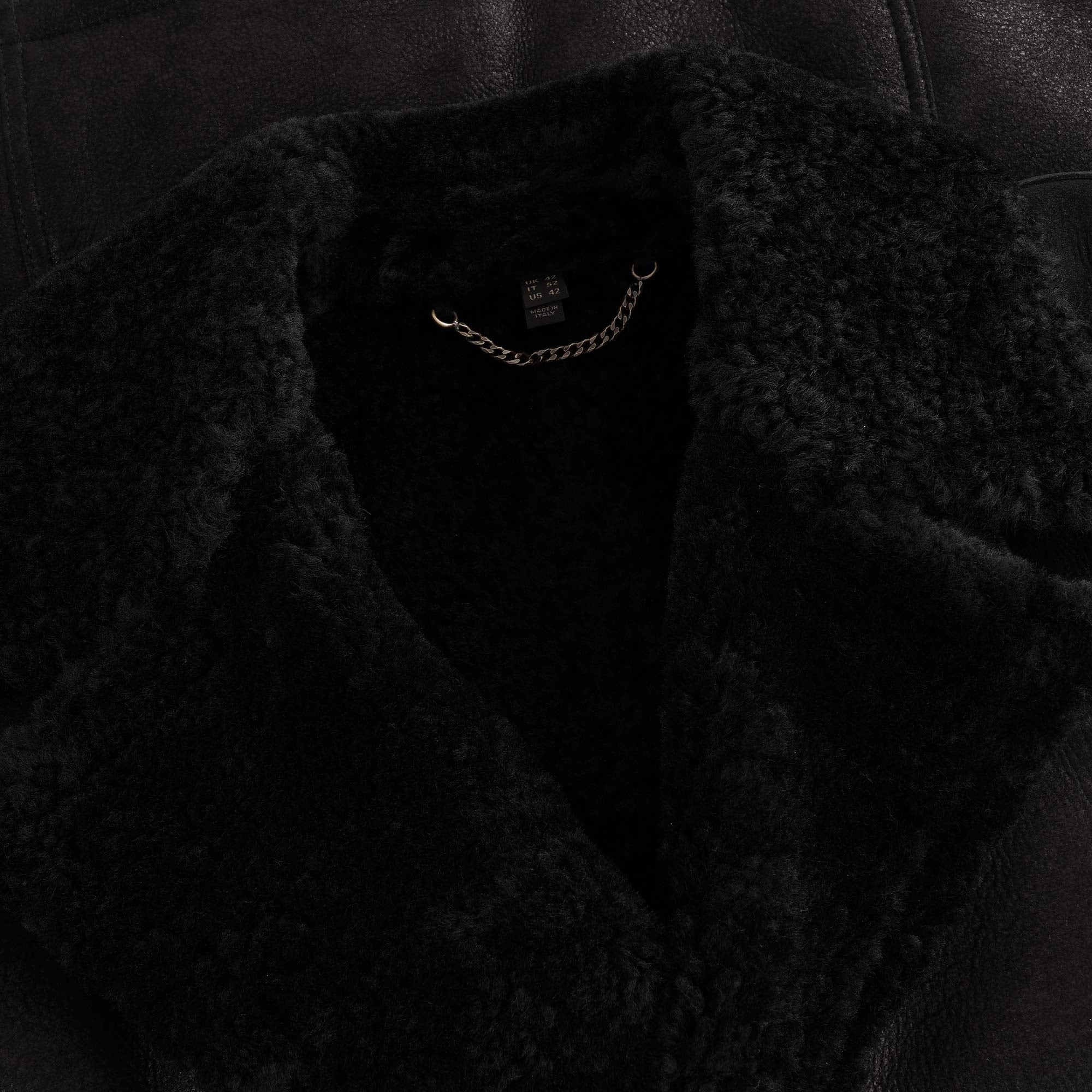 Dennison Jacket Rugged Waxed Shearling - Black