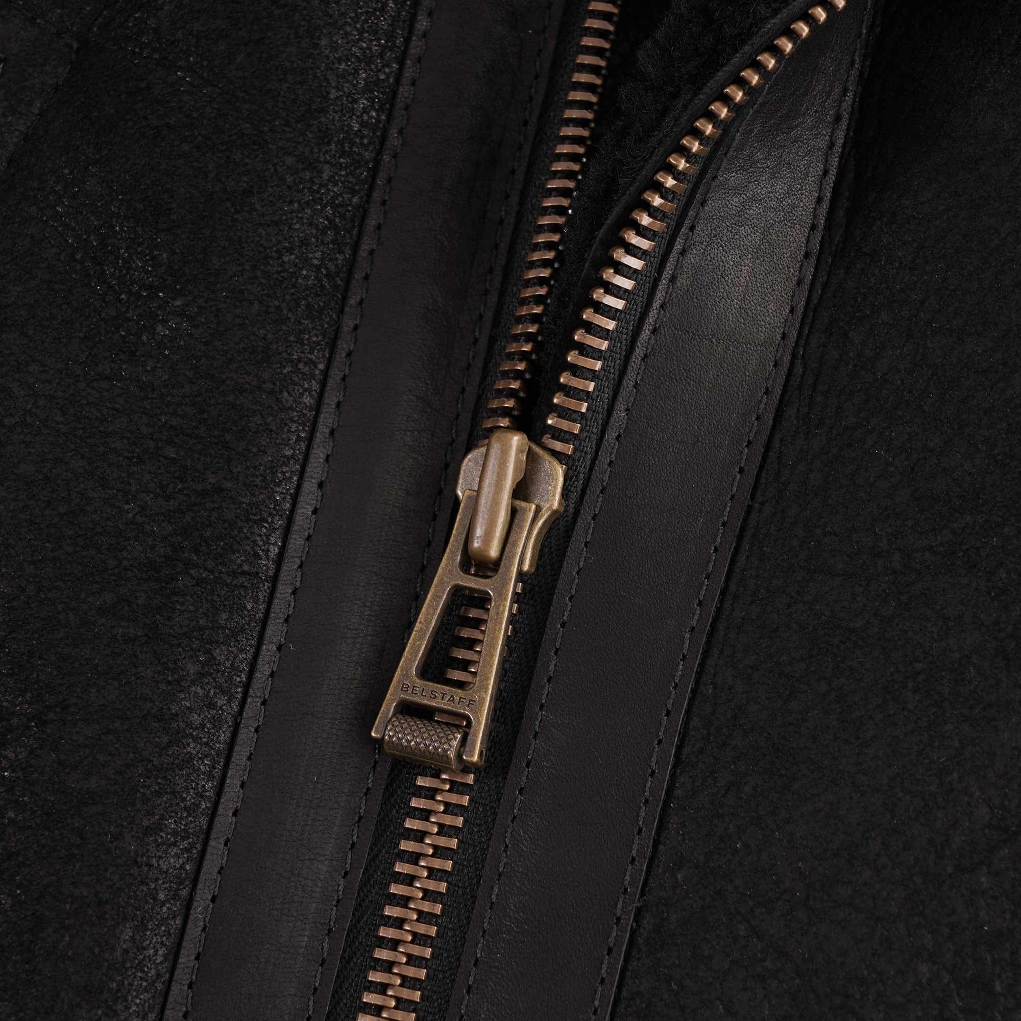 Dennison Jacket Rugged Waxed Shearling - Black