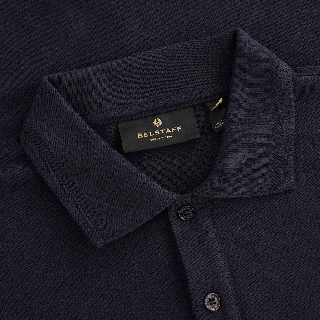 Pique Weave Short Sleeved Polo - Dark Ink