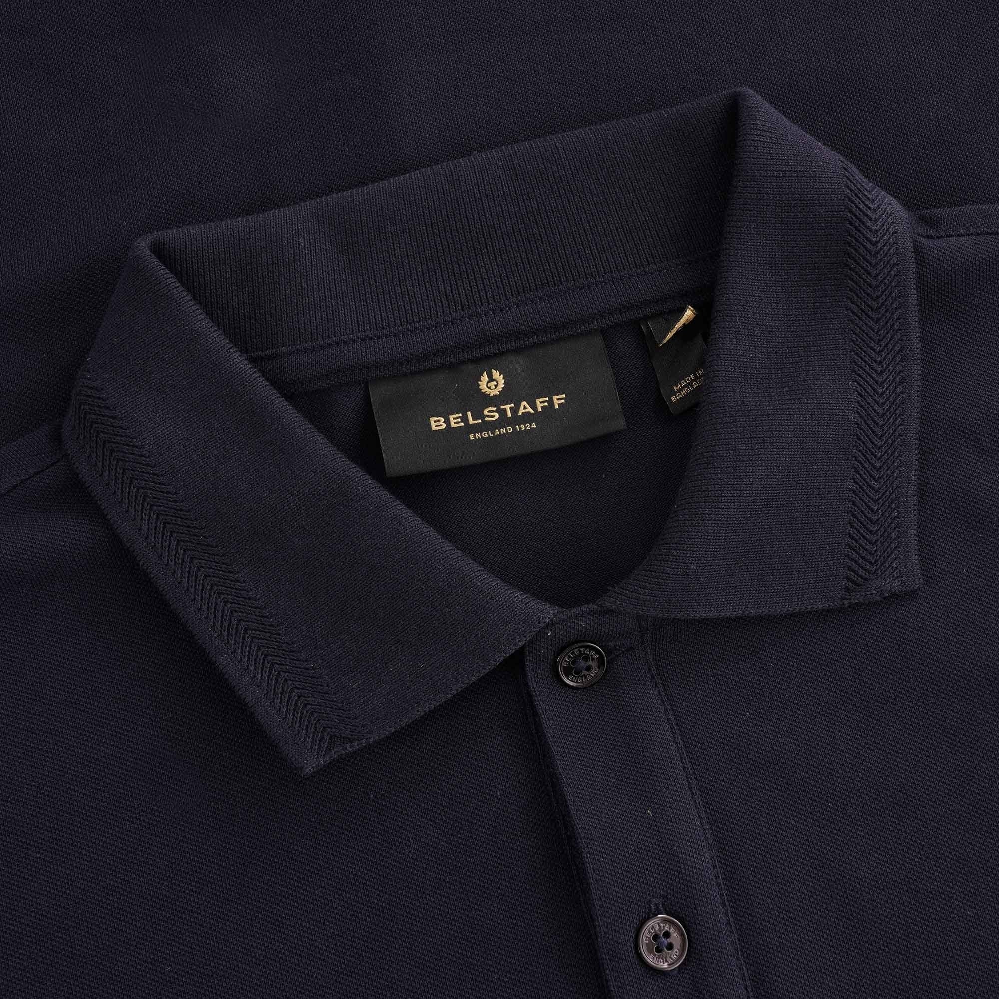 Pique Weave Short Sleeved Polo - Dark Ink