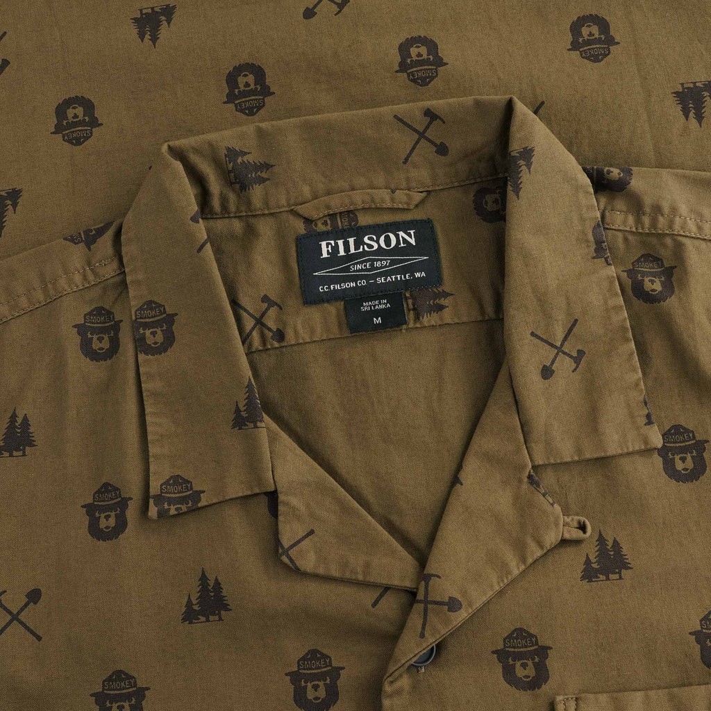 Smokey Bear Camp Shirt - Marsh/Khaki
