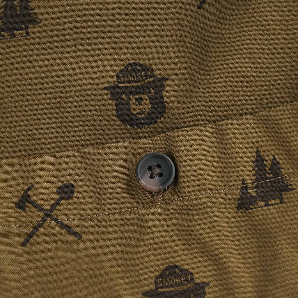 Smokey Bear Camp Shirt - Marsh/Khaki