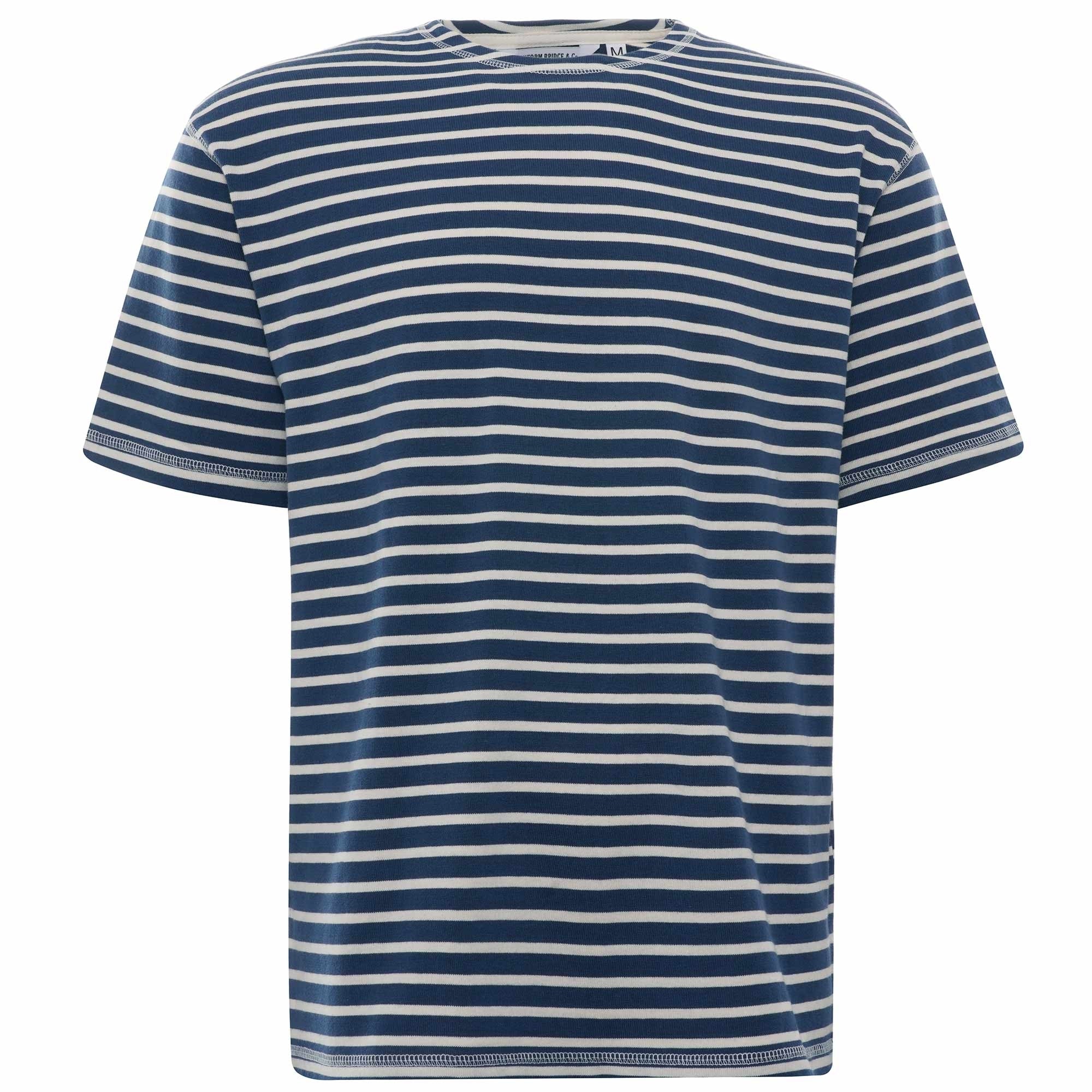 Stripe Border Tee - Blue/Ivory