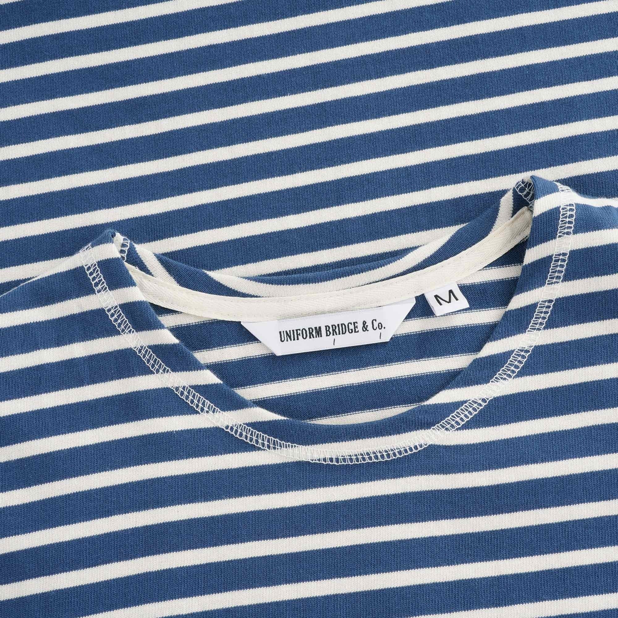 Stripe Border Tee - Blue/Ivory