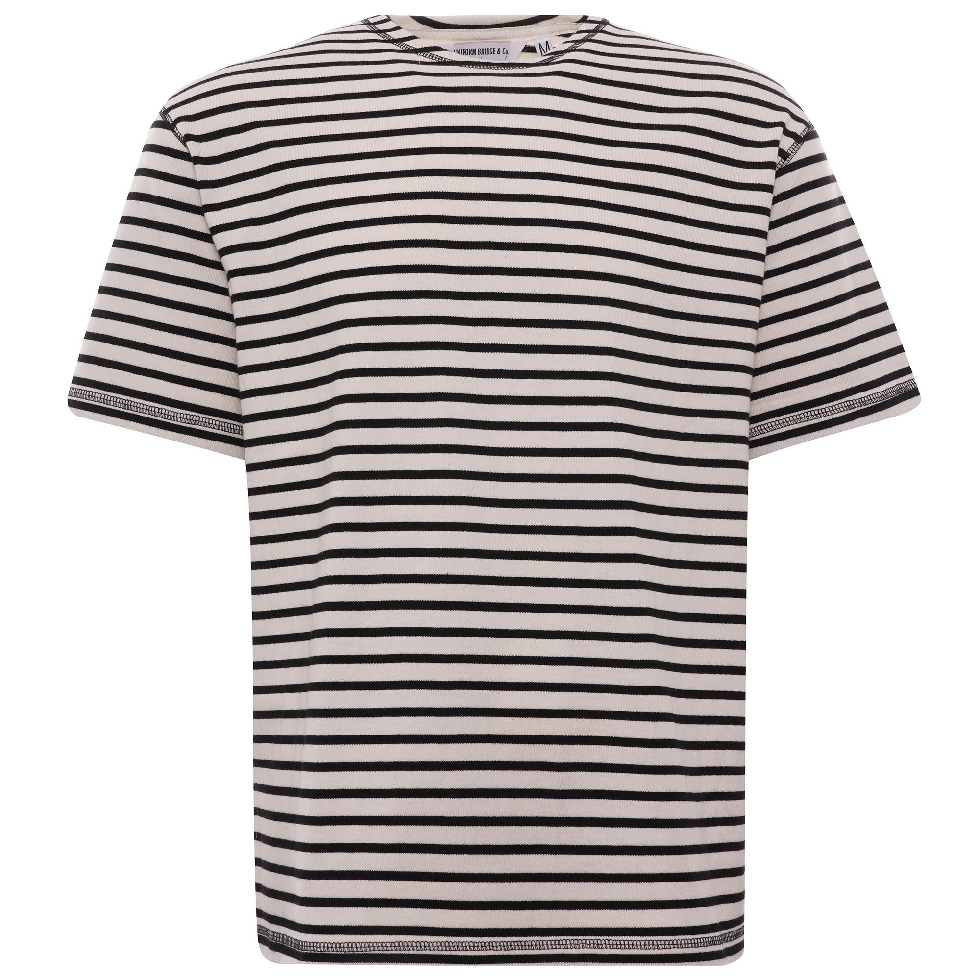 Stripe Border Tee - Ivory/Black