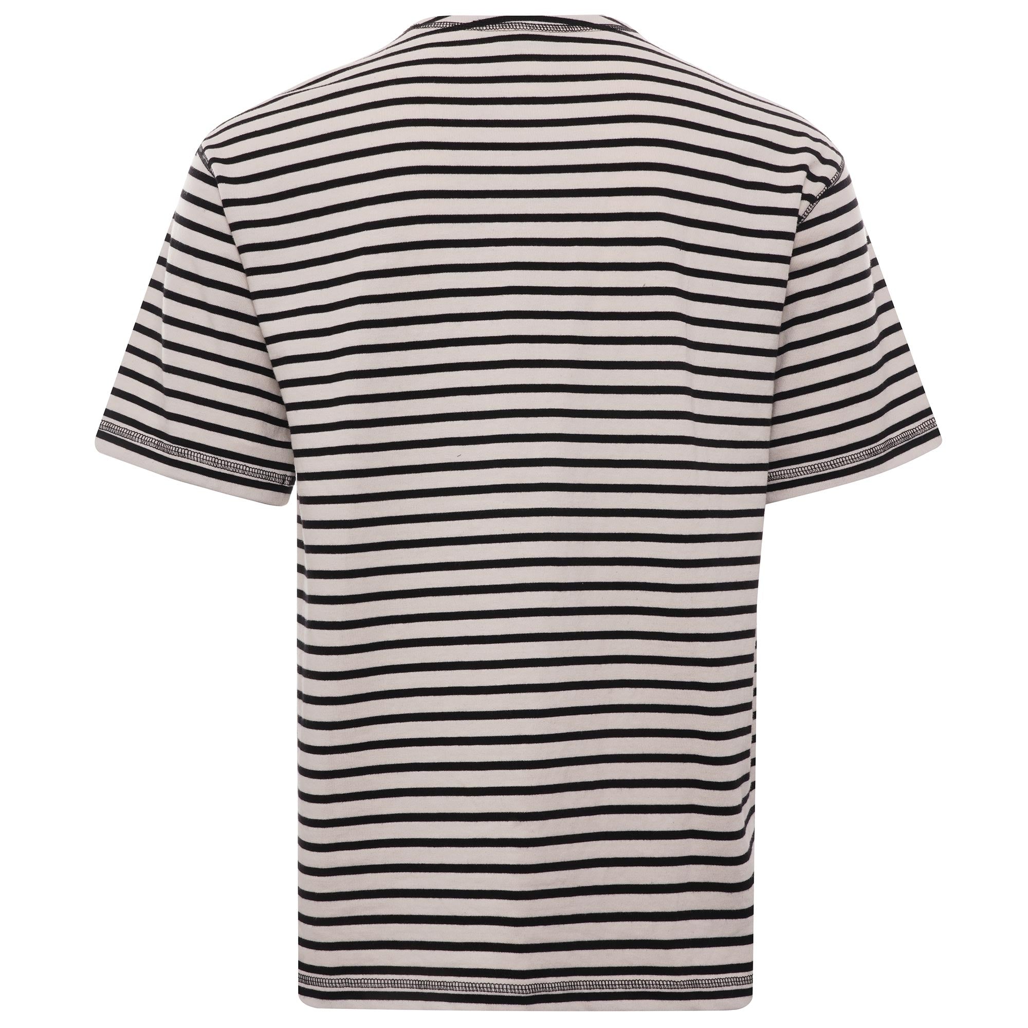 Stripe Border Tee - Ivory/Black