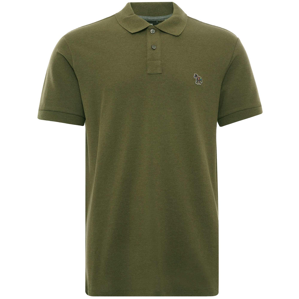 Organic Cotton-Pique Zebra Polo Shirt - Khaki