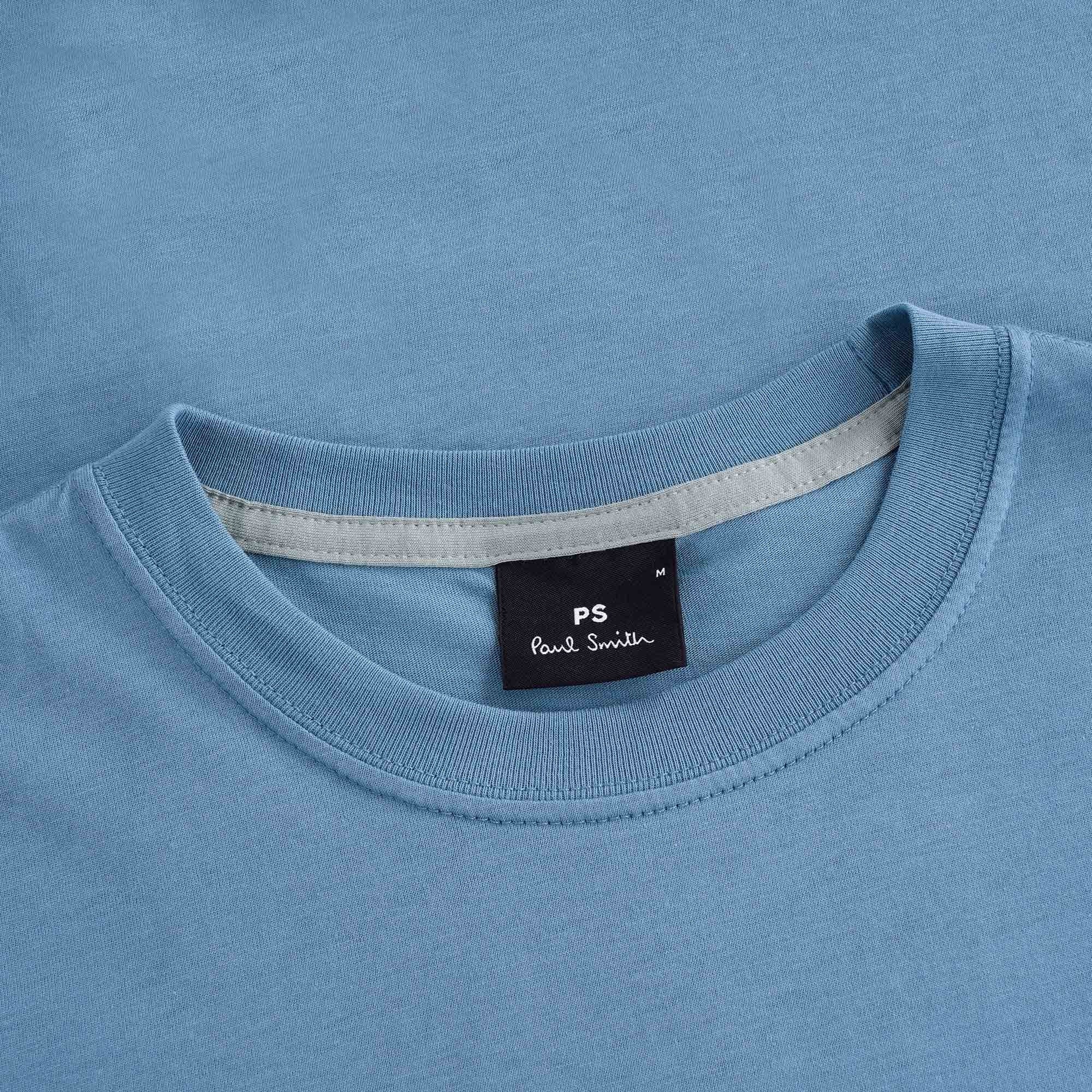 Organic-Cotton Zebra Logo T-Shirt - Blue