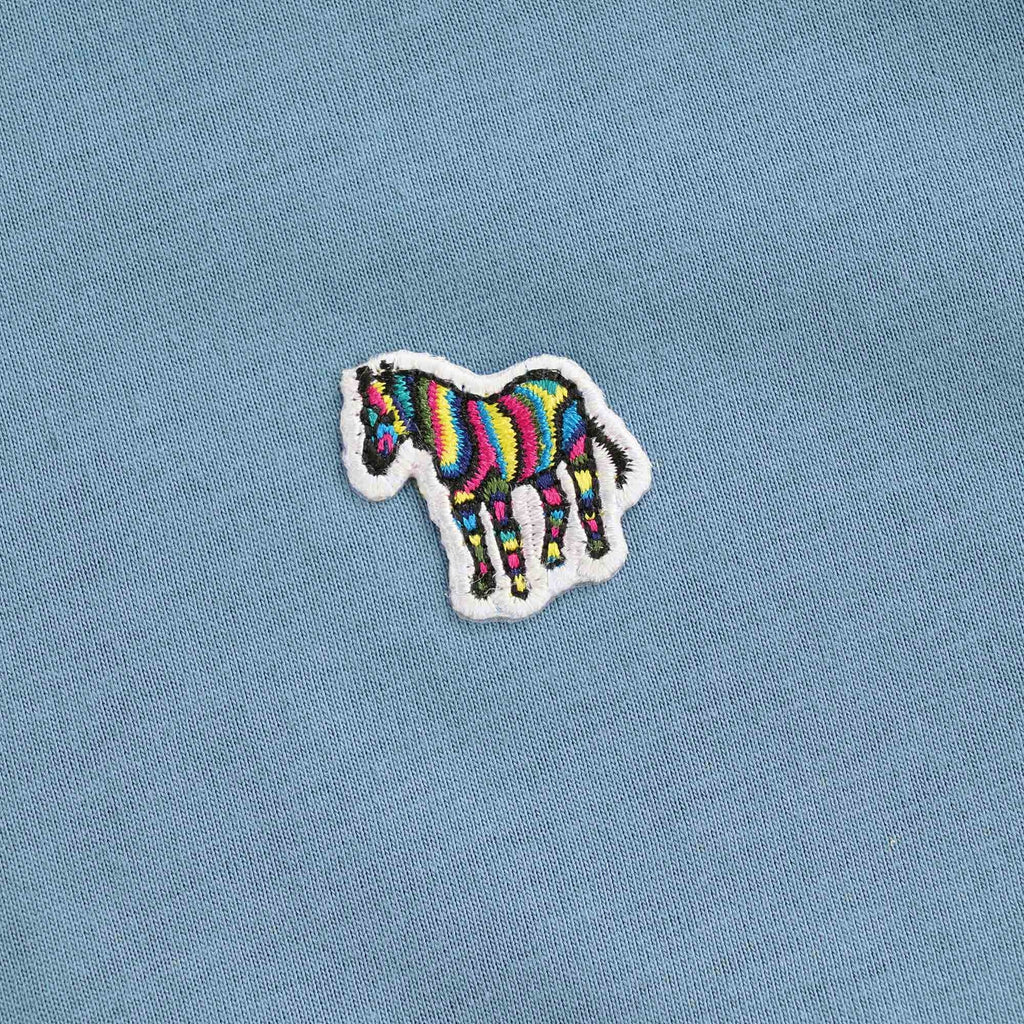 Organic-Cotton Zebra Logo T-Shirt - Blue