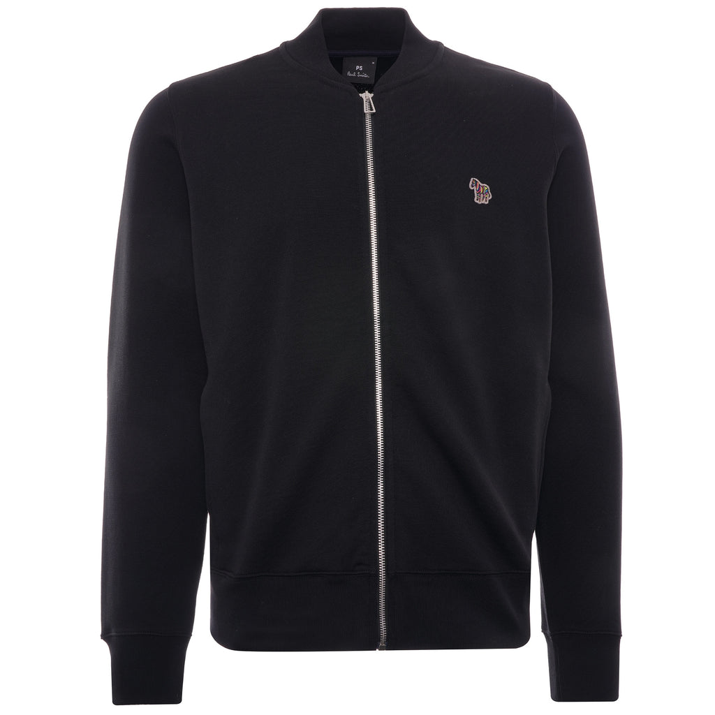 Zebra Logo Organic-Cotton Bomber Jacket - Black