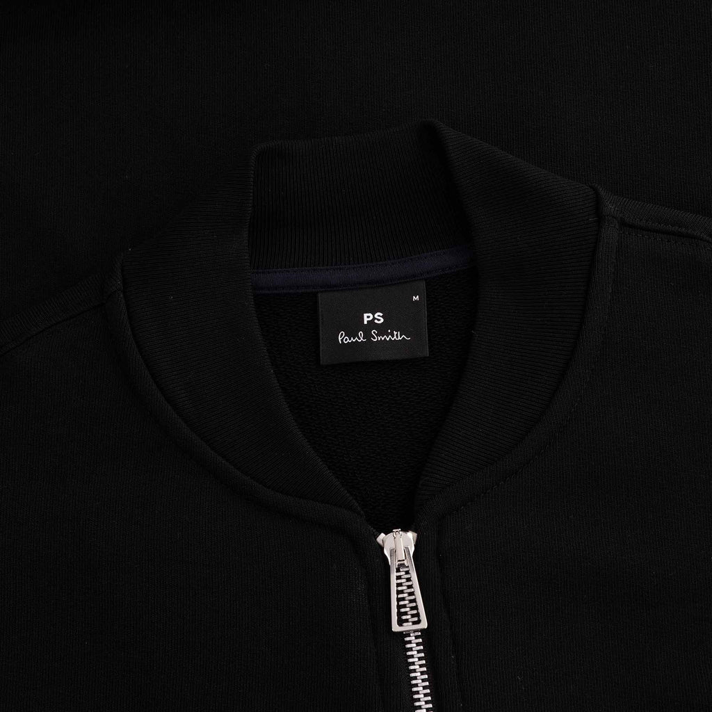 Zebra Logo Organic-Cotton Bomber Jacket - Black