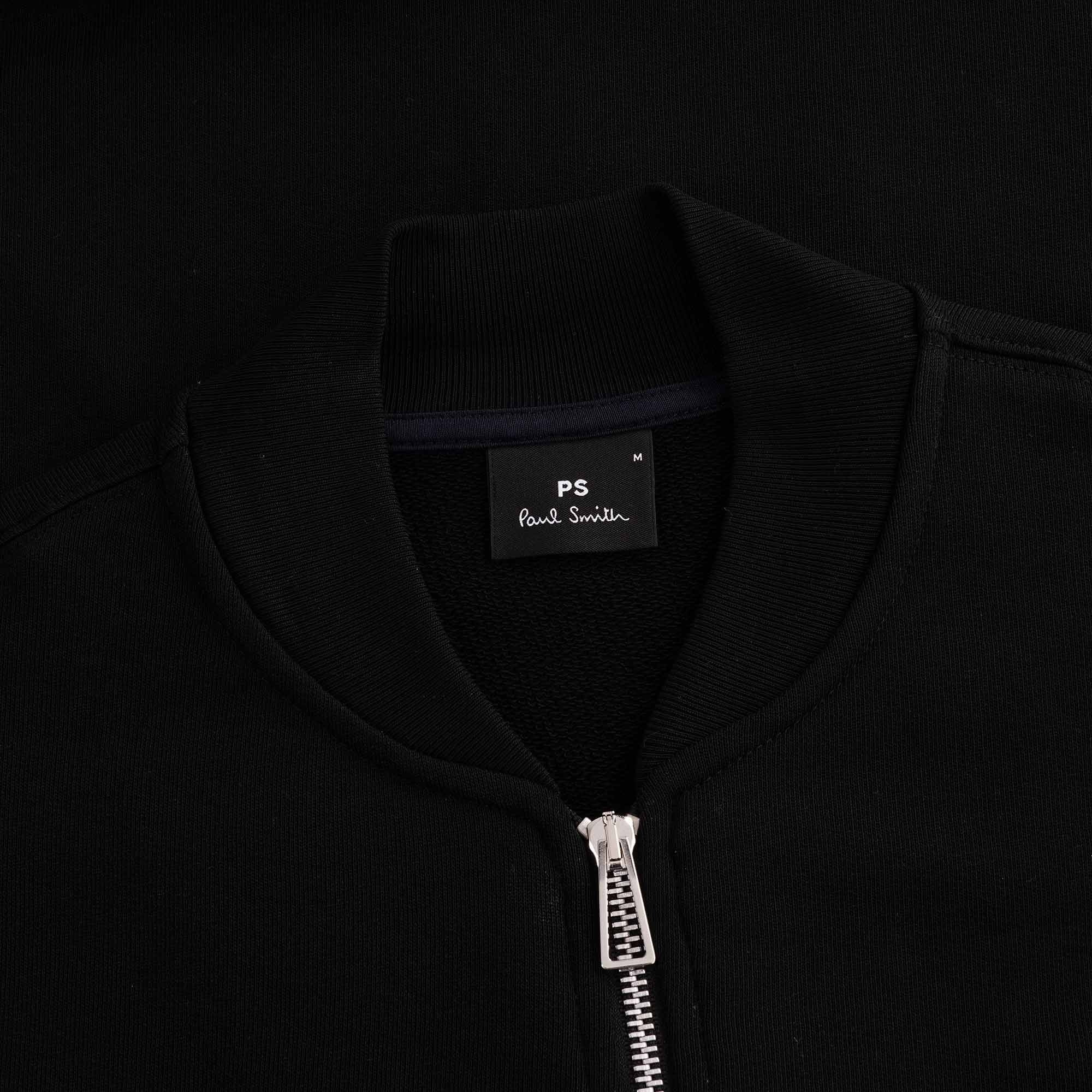 Zebra Logo Organic-Cotton Bomber Jacket - Black