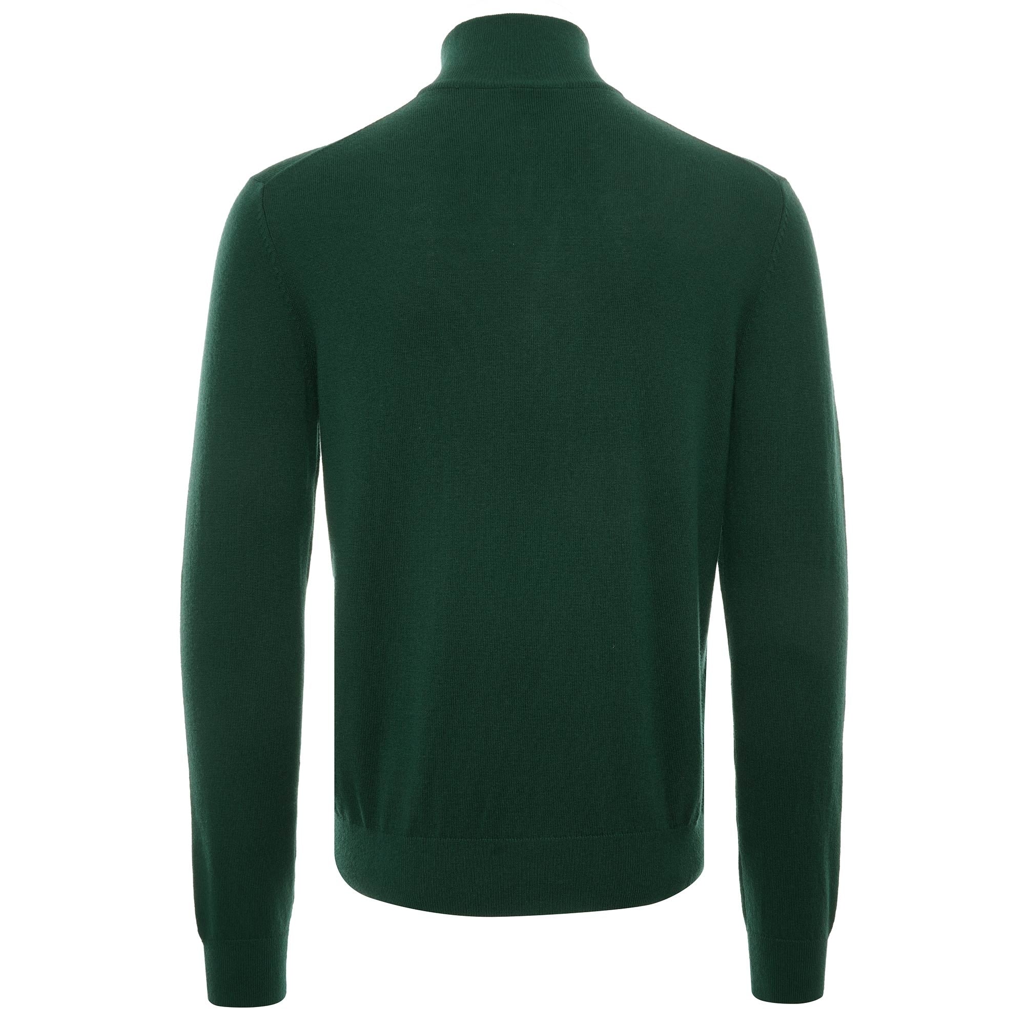 Zebra Logo Cotton-Blend Zip-Neck Jumper - Bottle Green