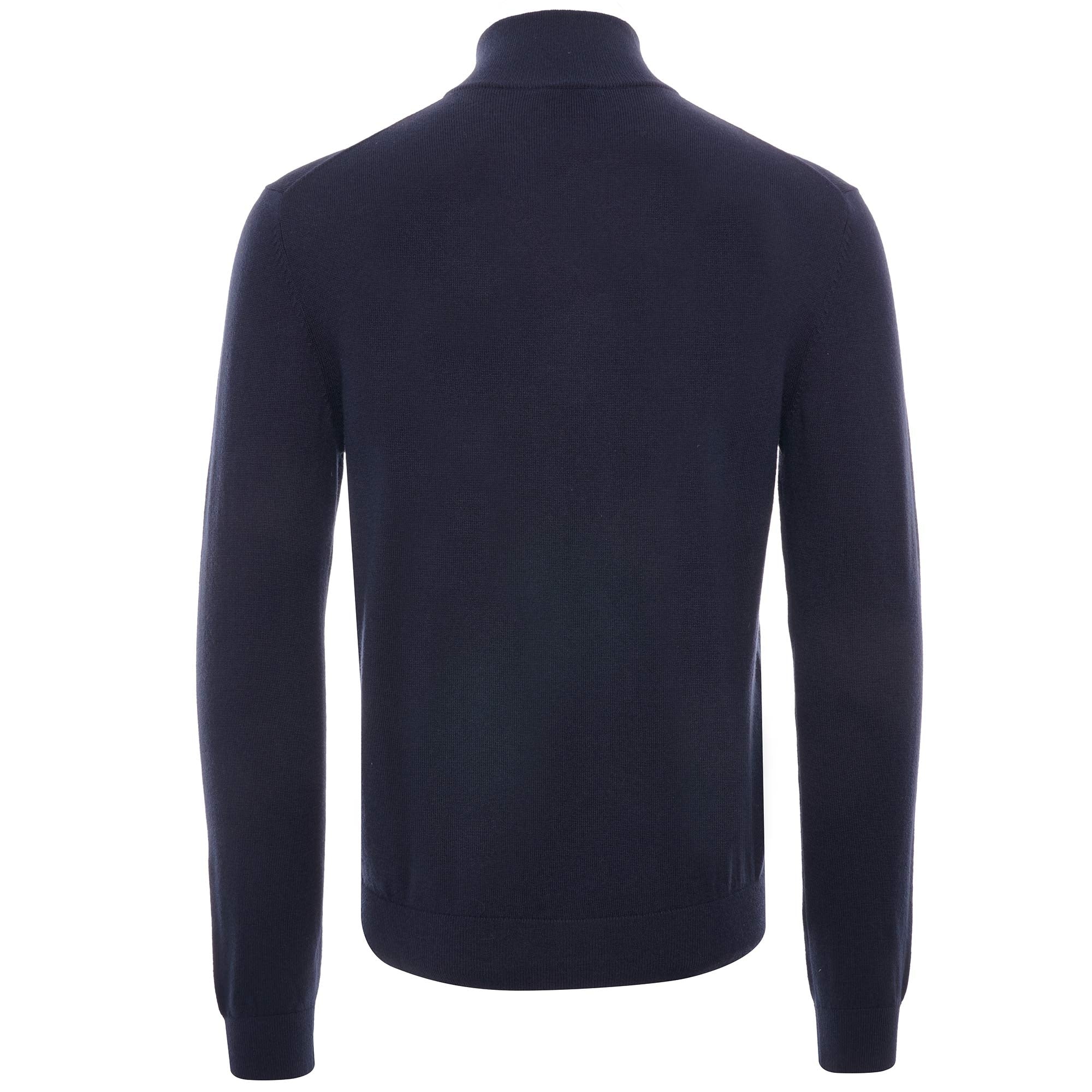 Zebra Logo Cotton-Blend Zip-Neck Jumper - Dark Navy
