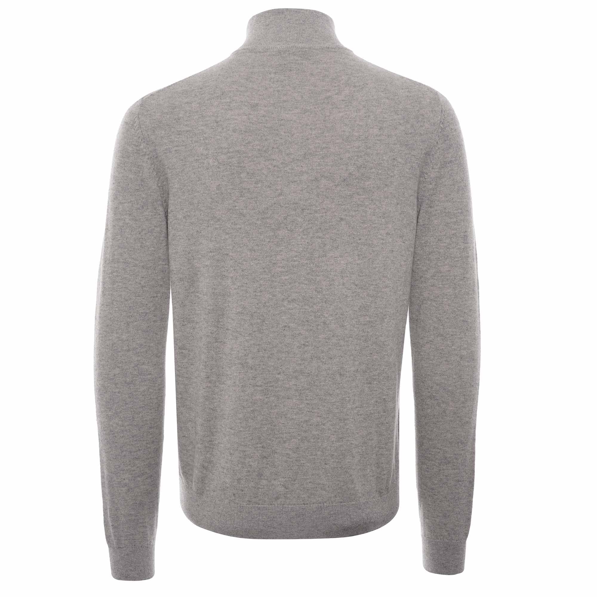 Zebra Logo Cotton-Blend Zip-Neck Jumper - Grey