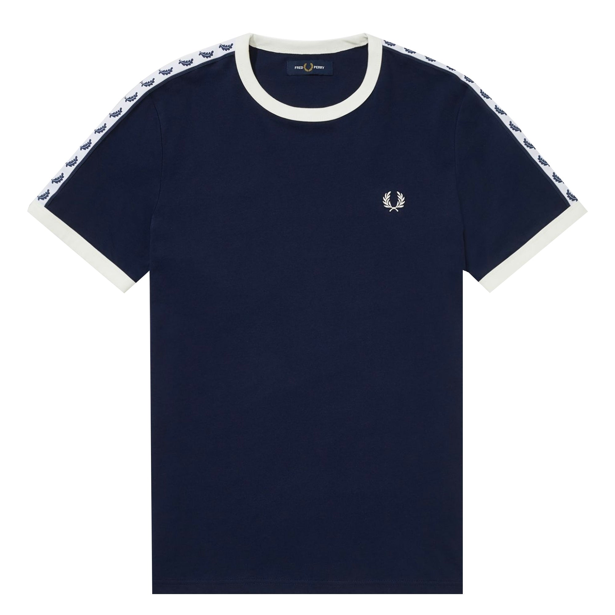 Fred Perry Tonal Taped Ringer T-Shirt - Carbon Blue