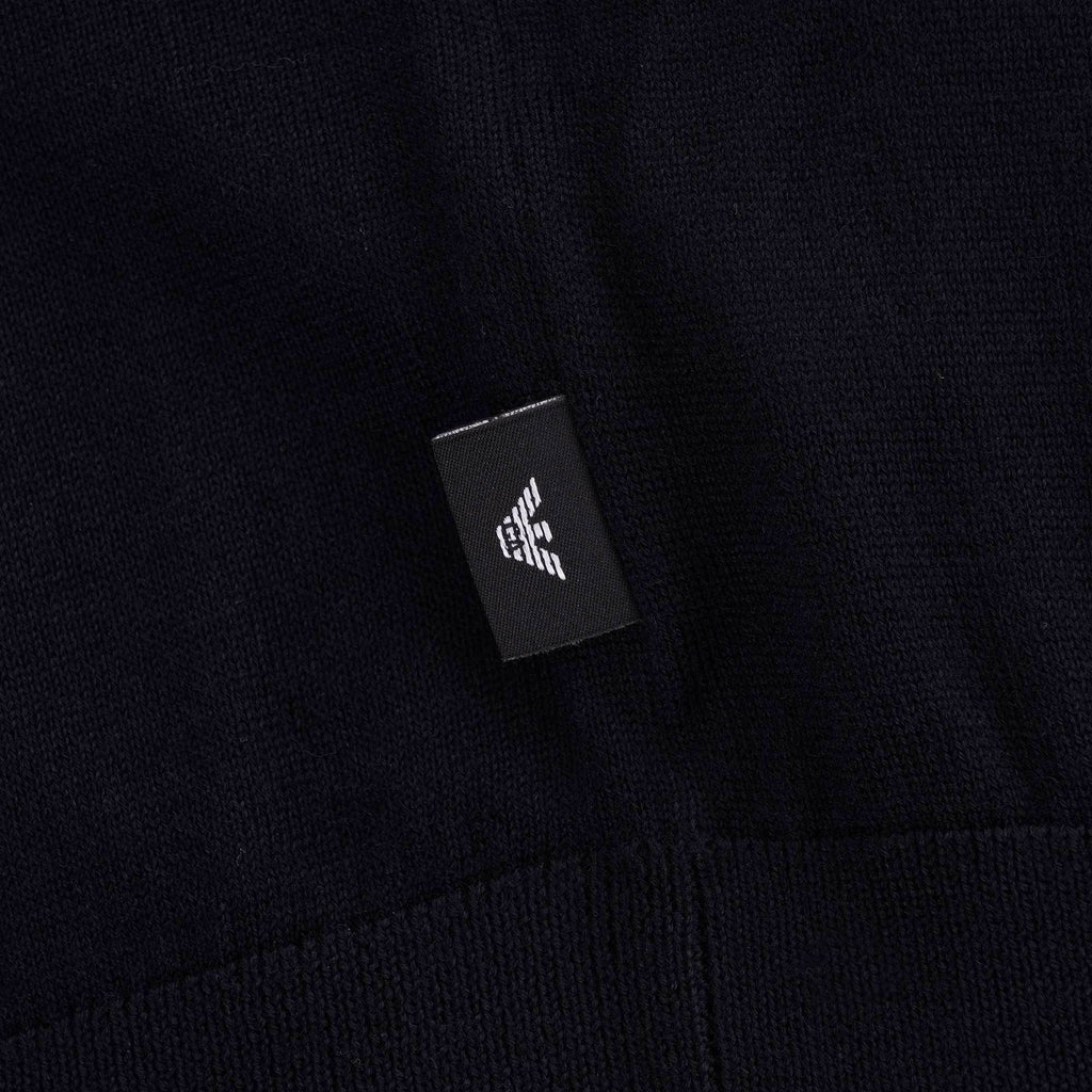 Virgin Wool Zip Neck Jumper - Blu Navy