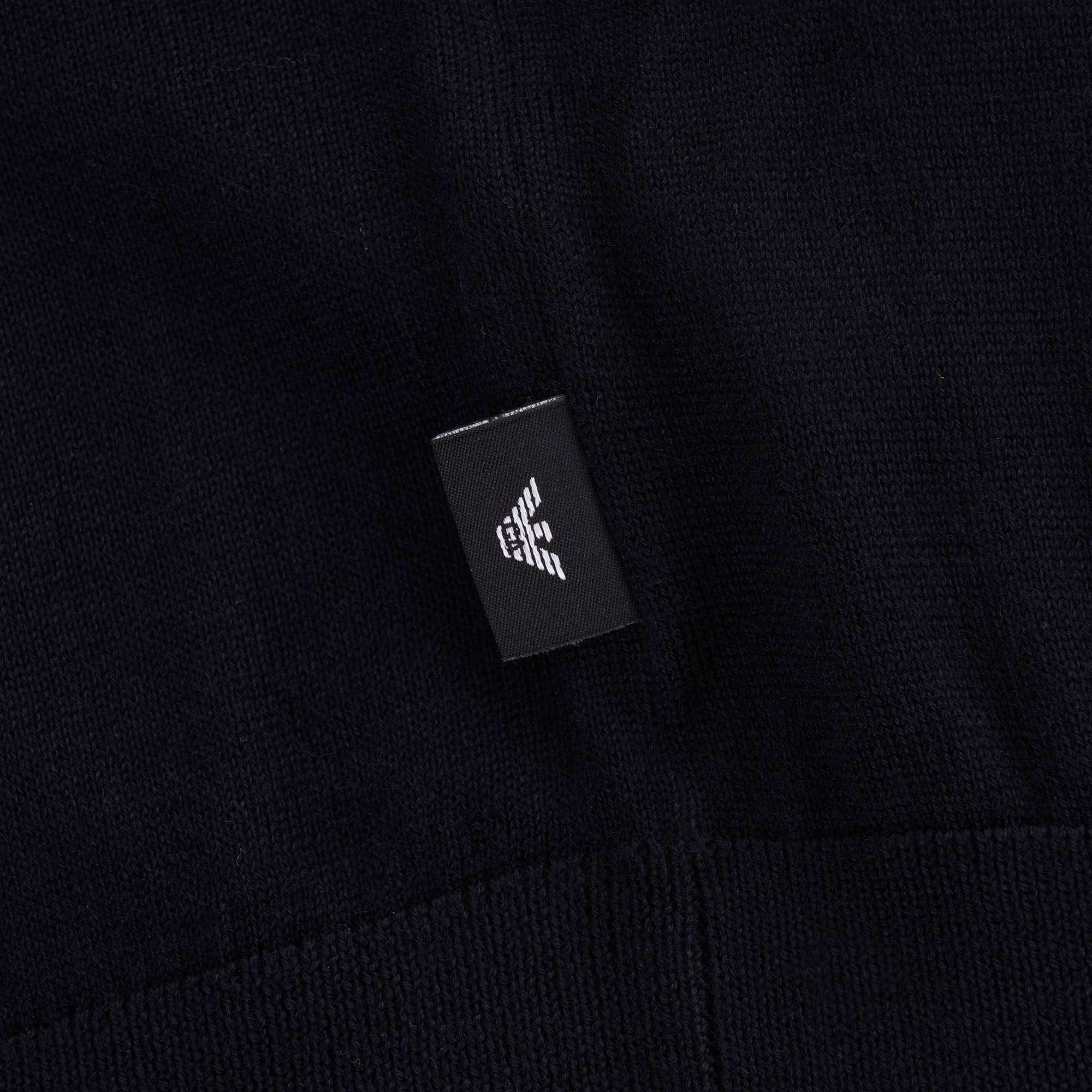 Virgin Wool Zip Neck Jumper - Blu Navy