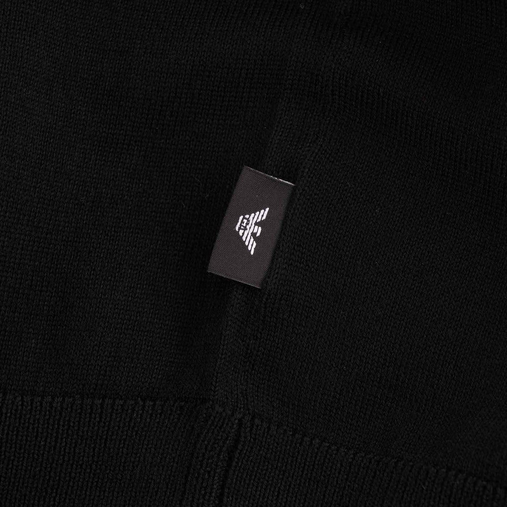 Virgin Wool Zip Through Jumper - Nero