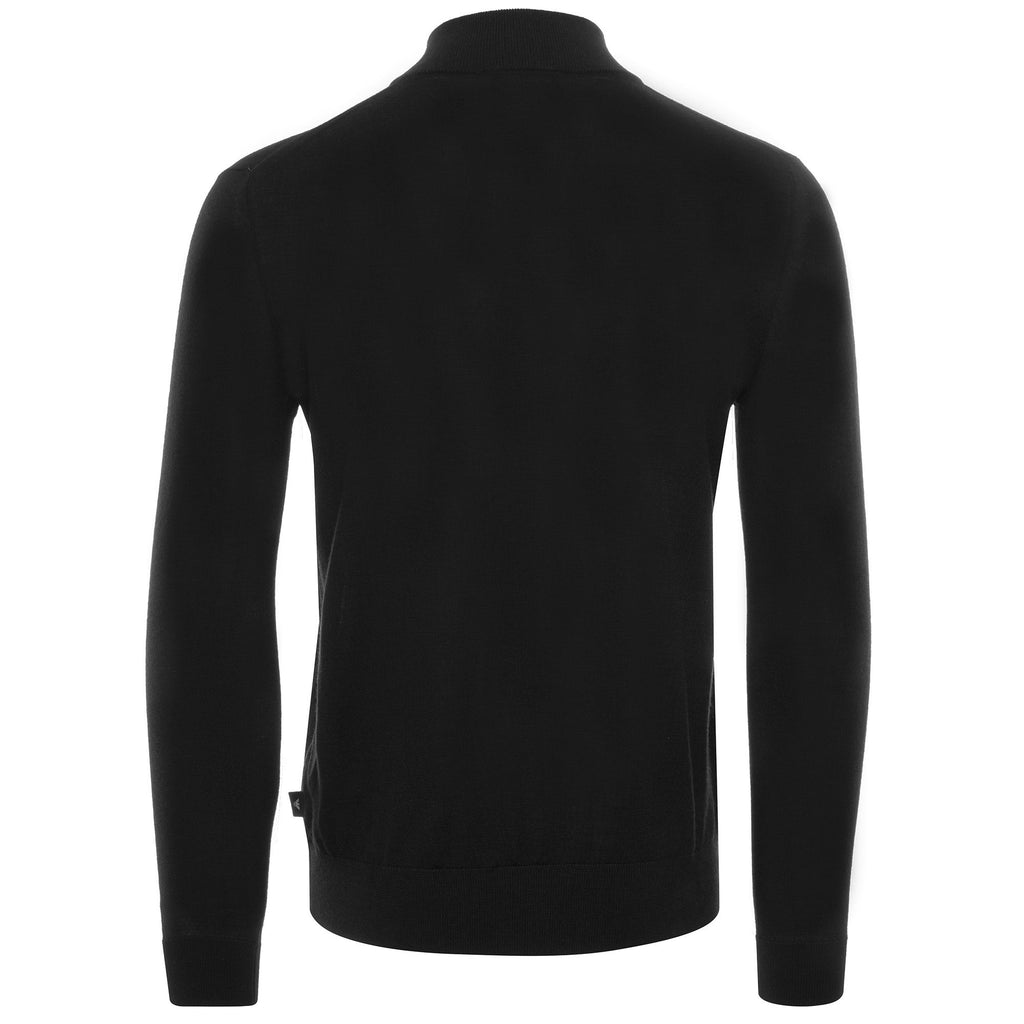 Virgin Wool Zip Through Jumper - Nero