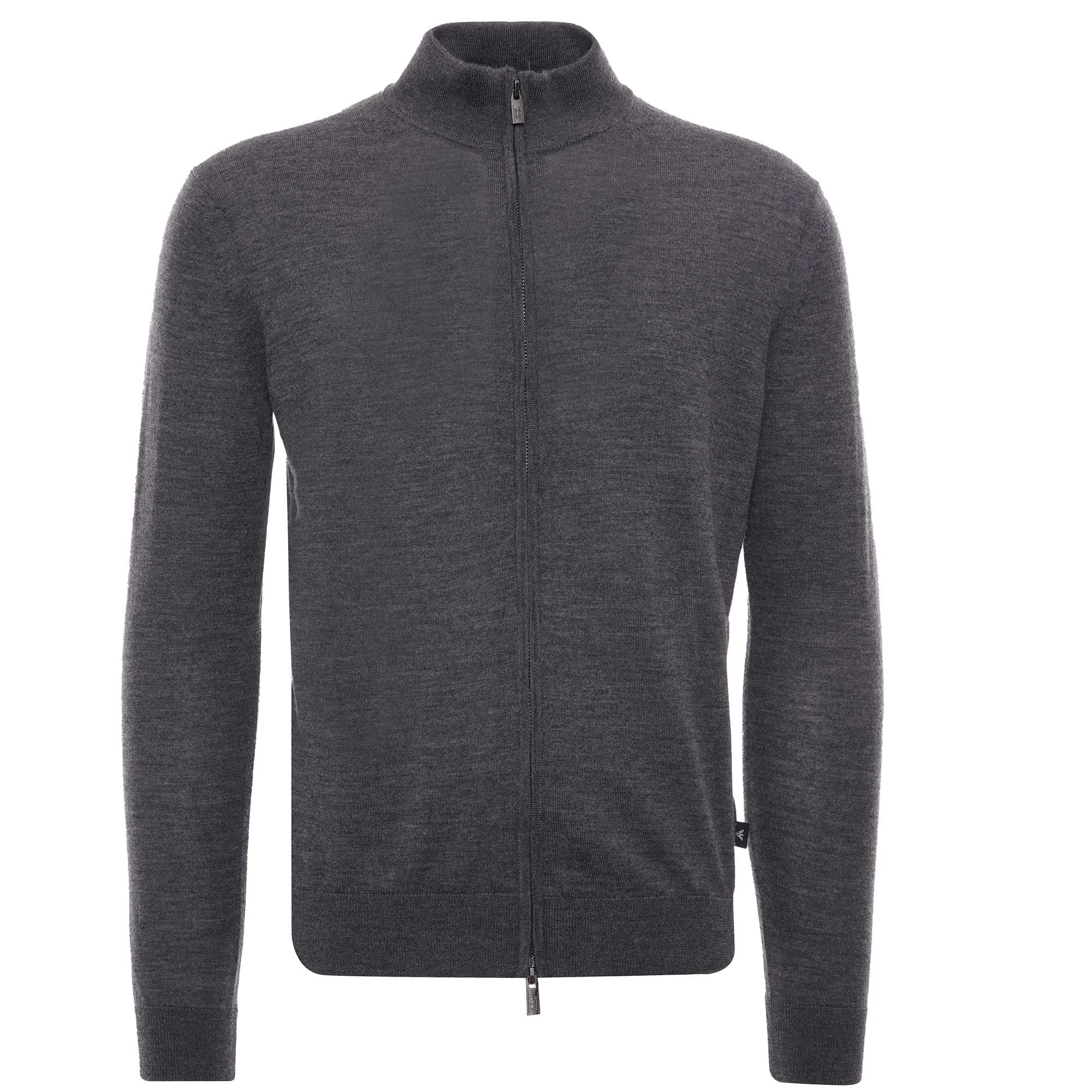 Virgin Wool Zip Through Jumper - Grigio