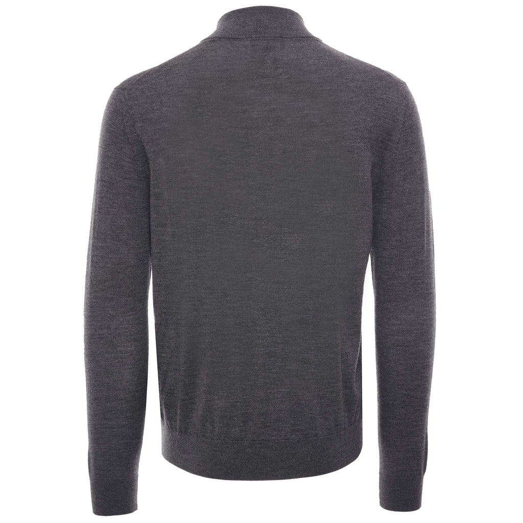 Virgin Wool Zip Through Jumper - Grigio