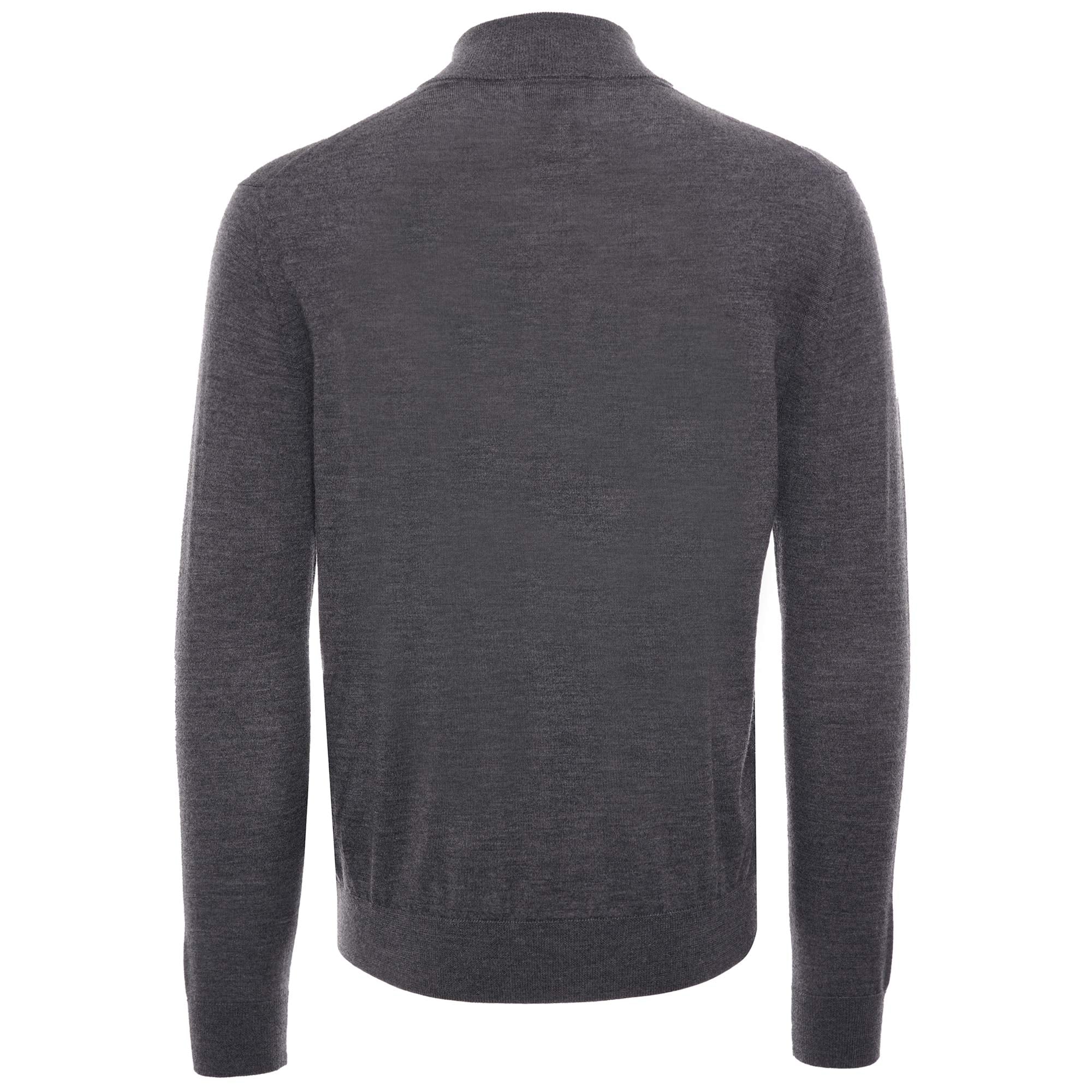 Virgin Wool Zip Through Jumper - Grigio