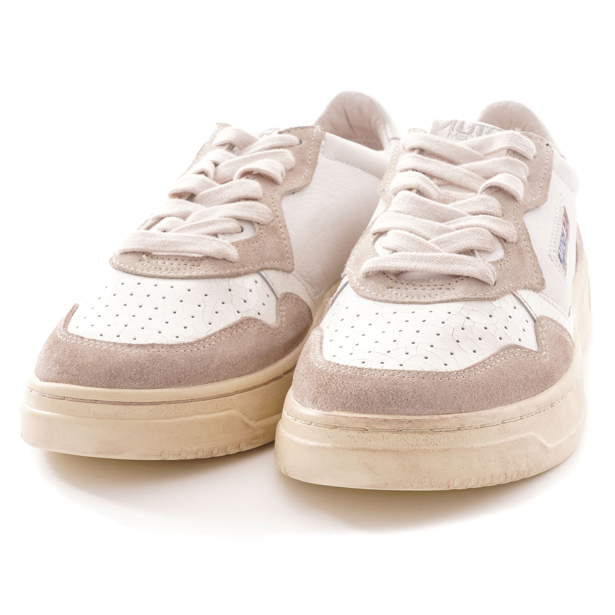 Medalist Low Cracked Leather/Suede - White