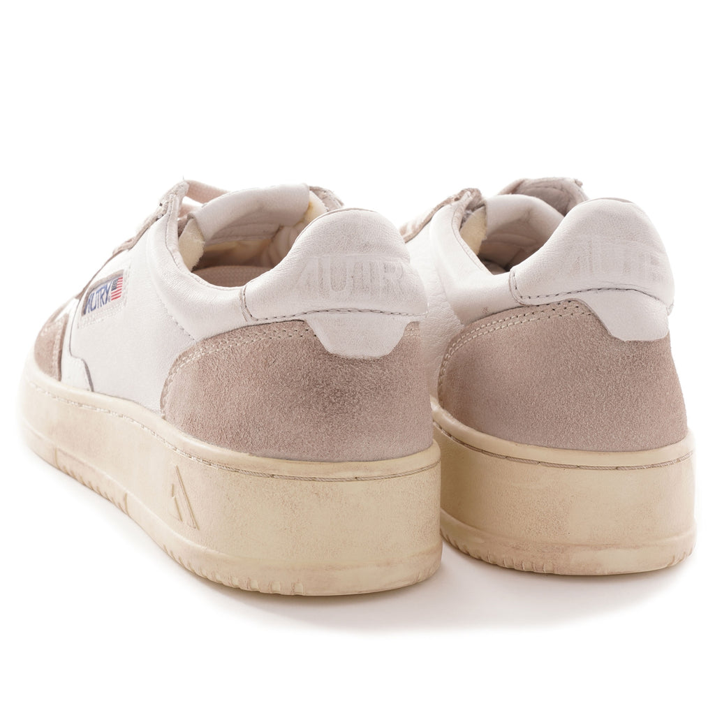 Medalist Low Cracked Leather/Suede - White