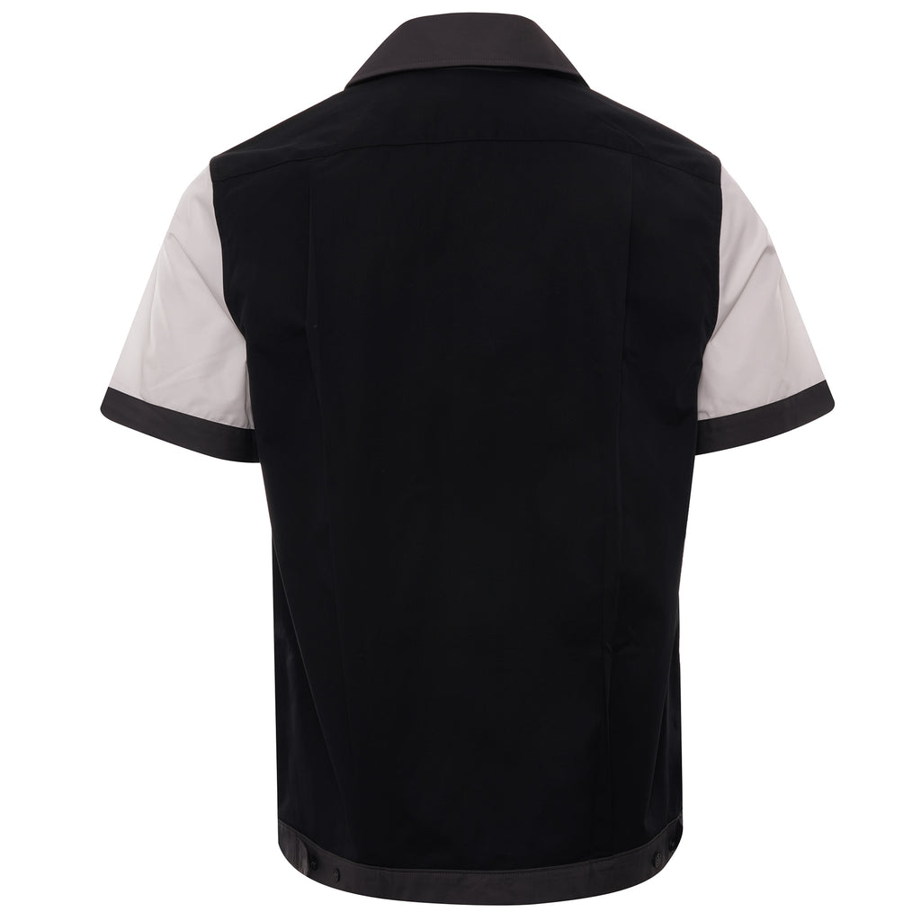 Colour Block Revere Collar Shirt - Black