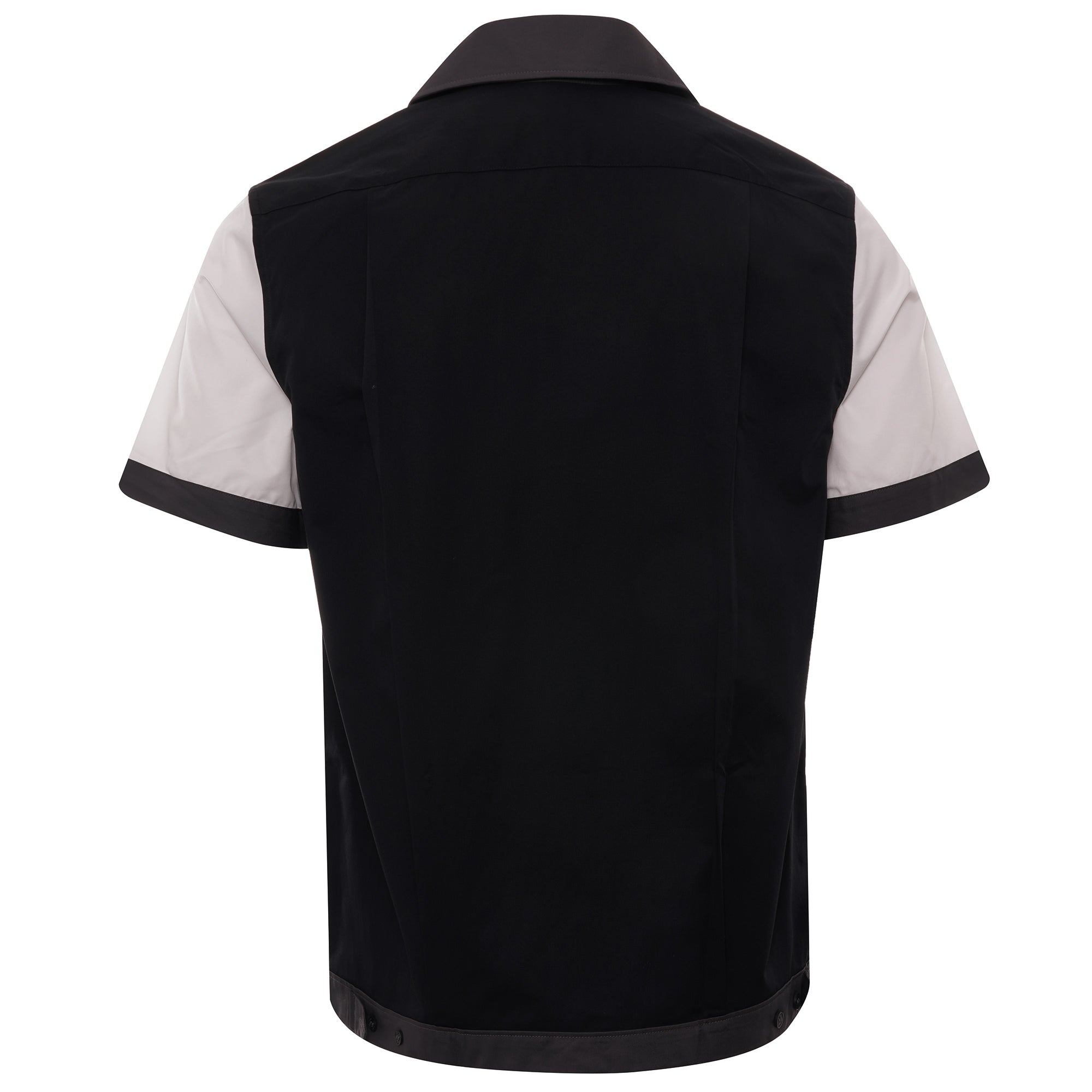 Colour Block Revere Collar Shirt - Black