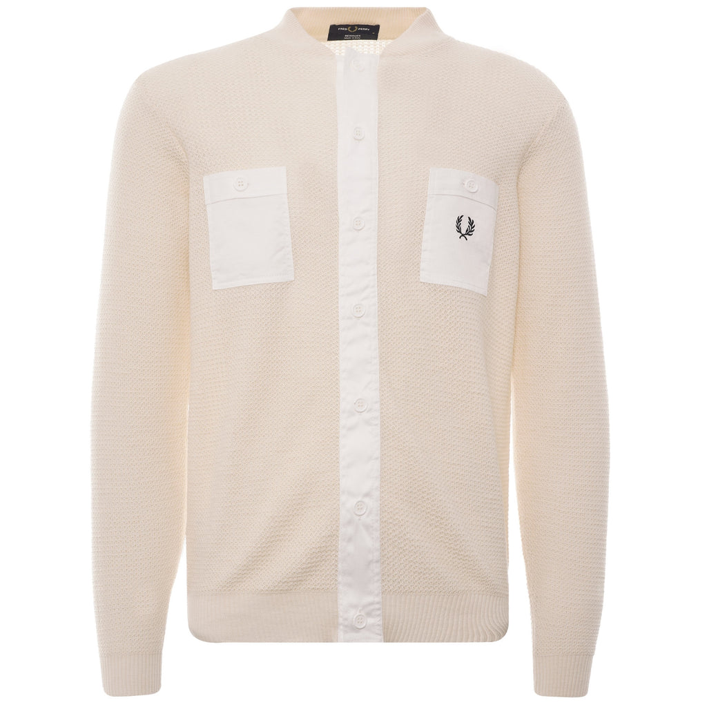 Woven Pocket Cardigan - Ecru
