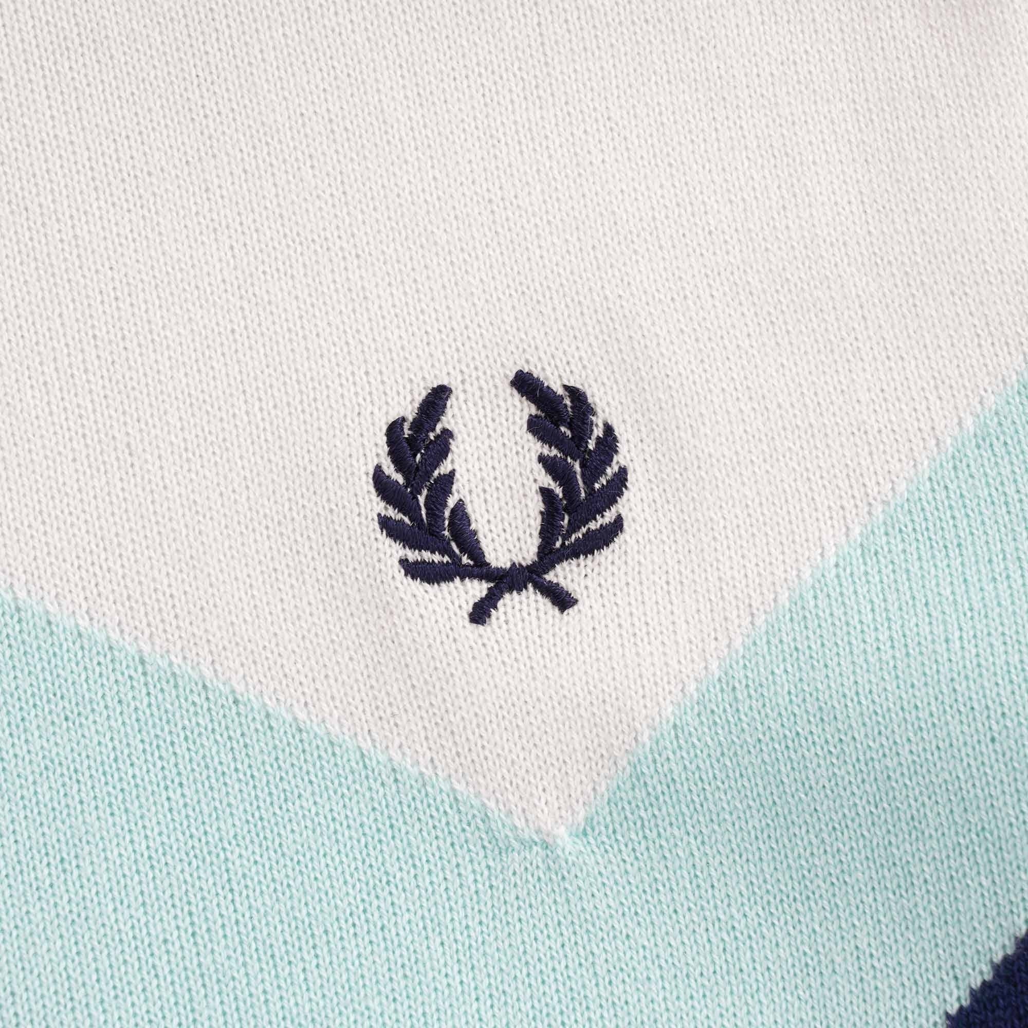 Chevron Button Through Knitted Shirt - Snow White