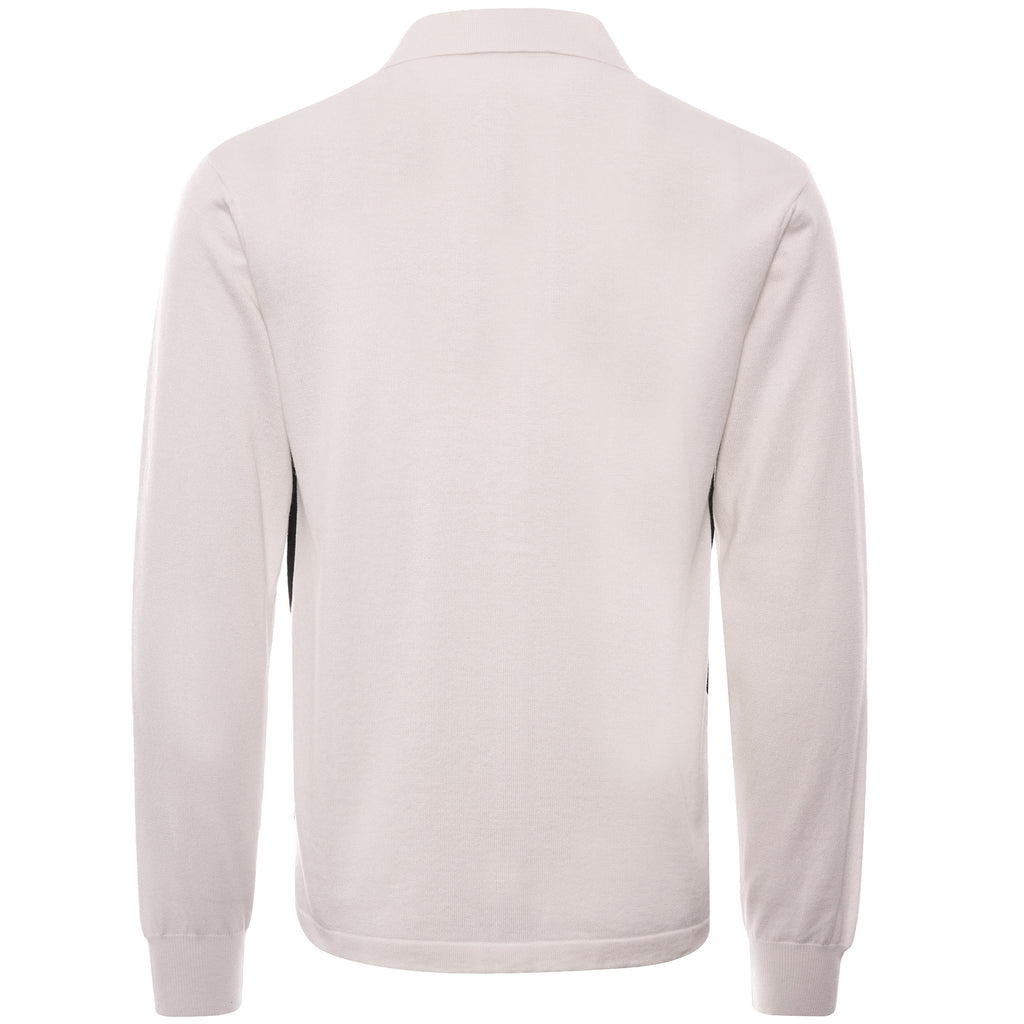 Chevron Button Through Knitted Shirt - Snow White