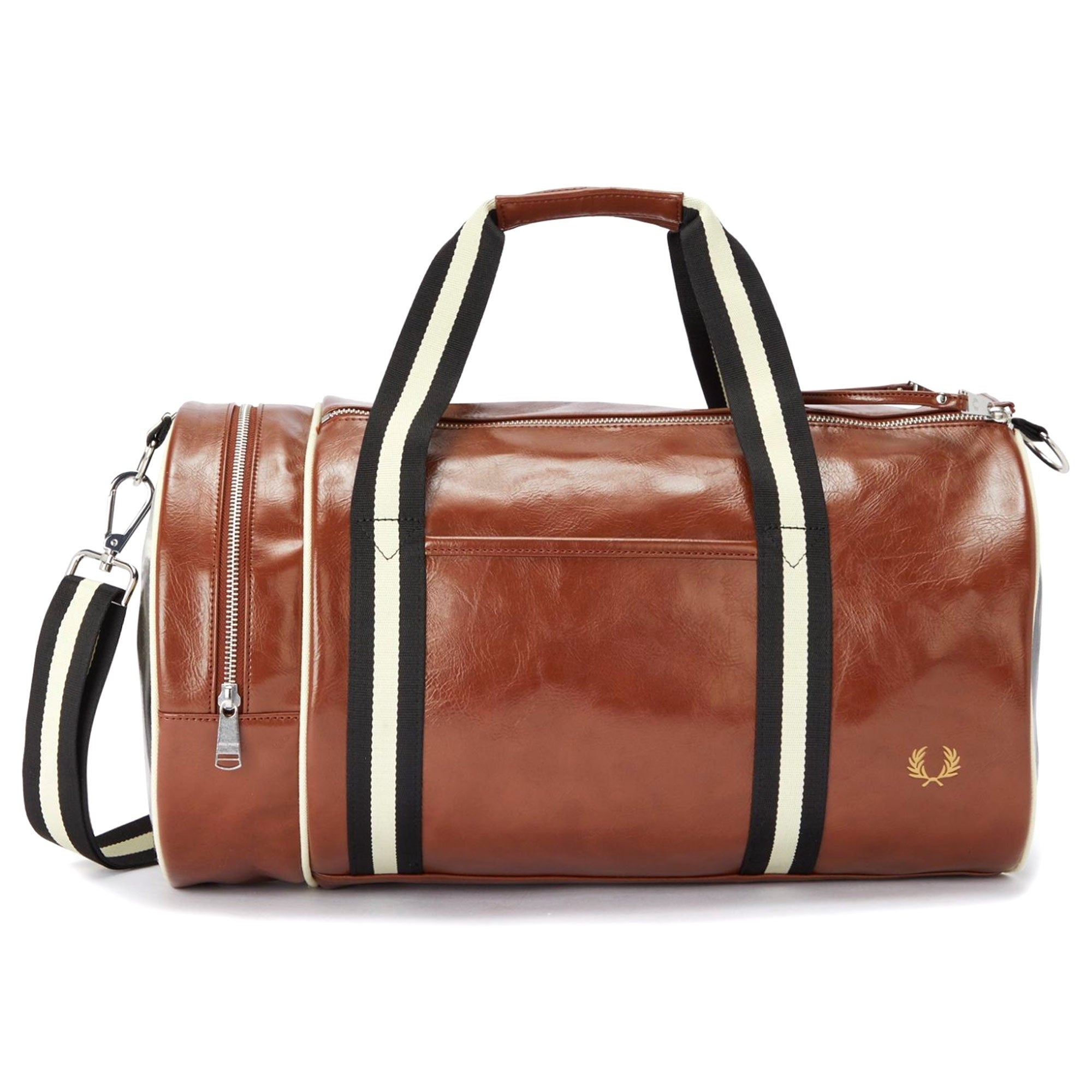 Contrast Colour Barrel Bag - Tan/Black