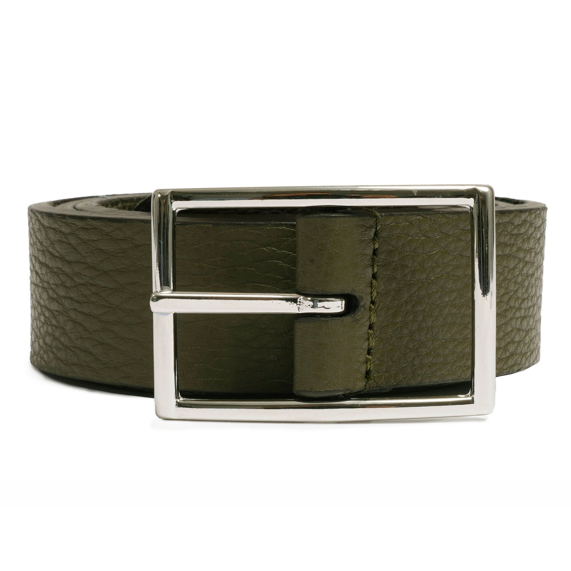 Anderson's Belts Grain Leather Belt - Khaki & Black