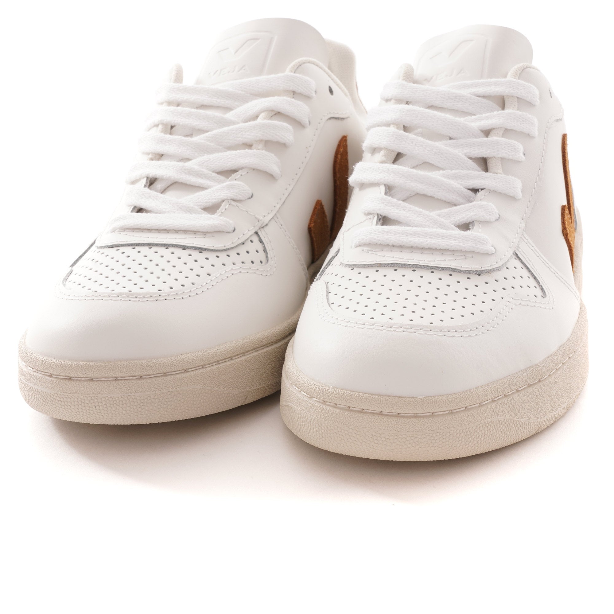 Women's V-10 Leather - White/Caramel