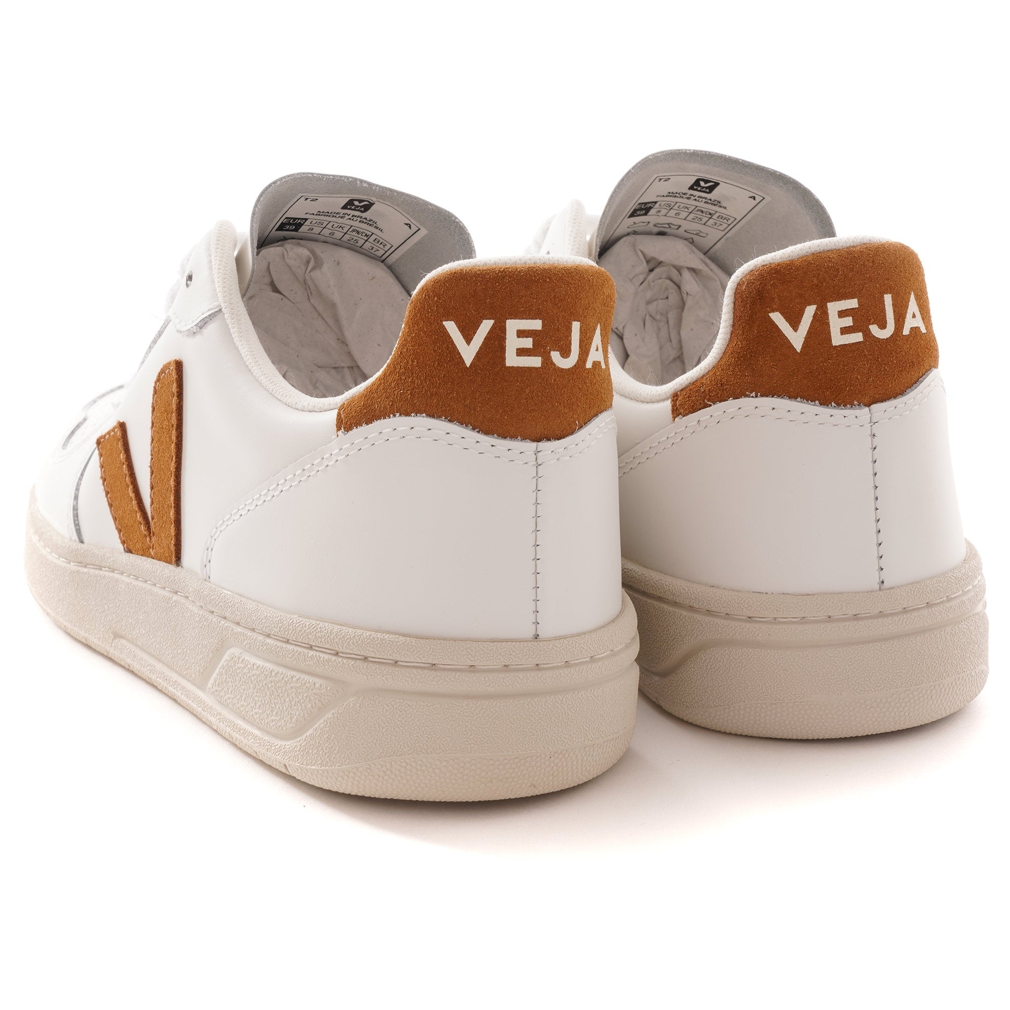Women's V-10 Leather - White/Caramel