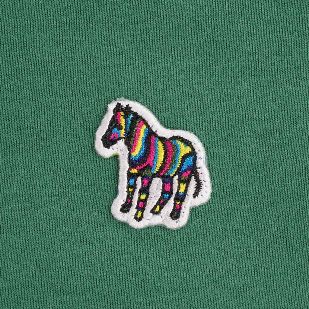 Organic-Cotton Zebra Logo T-Shirt - Green