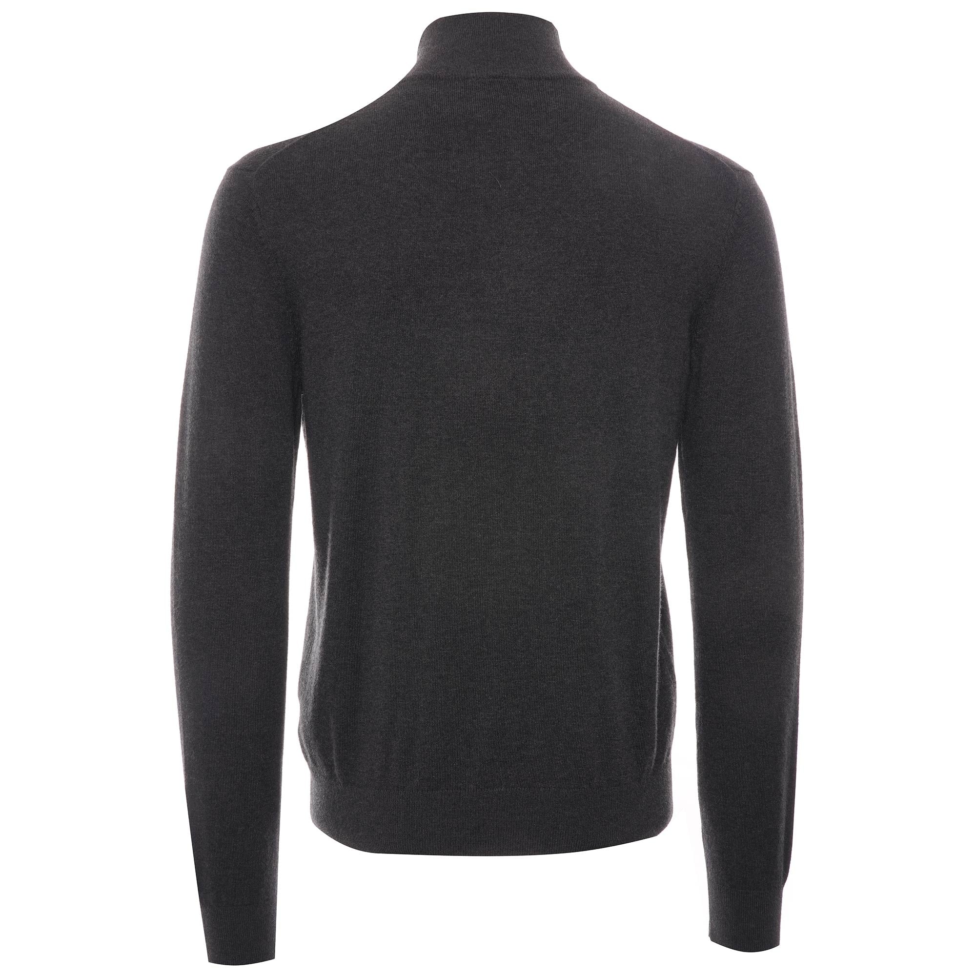 Zebra Logo Cotton-Blend Zip-Neck Jumper - Black Melange