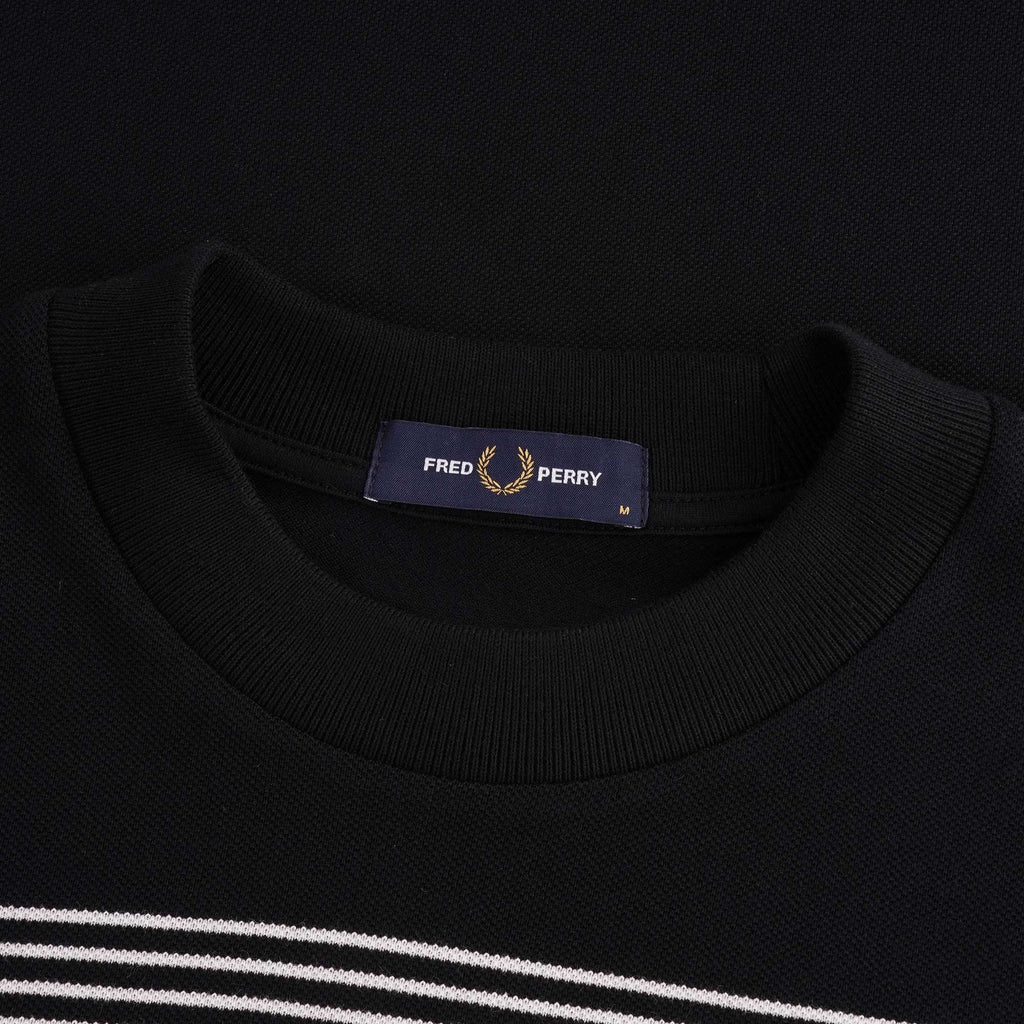 Striped Piqu T-Shirt - Black