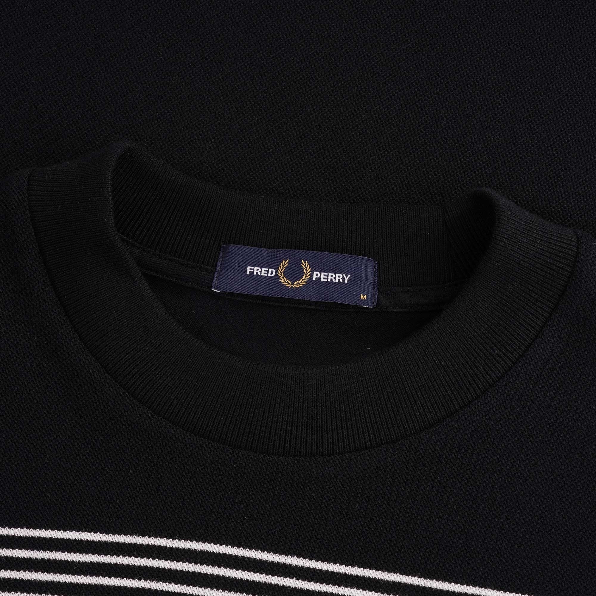 Striped Piqu T-Shirt - Black