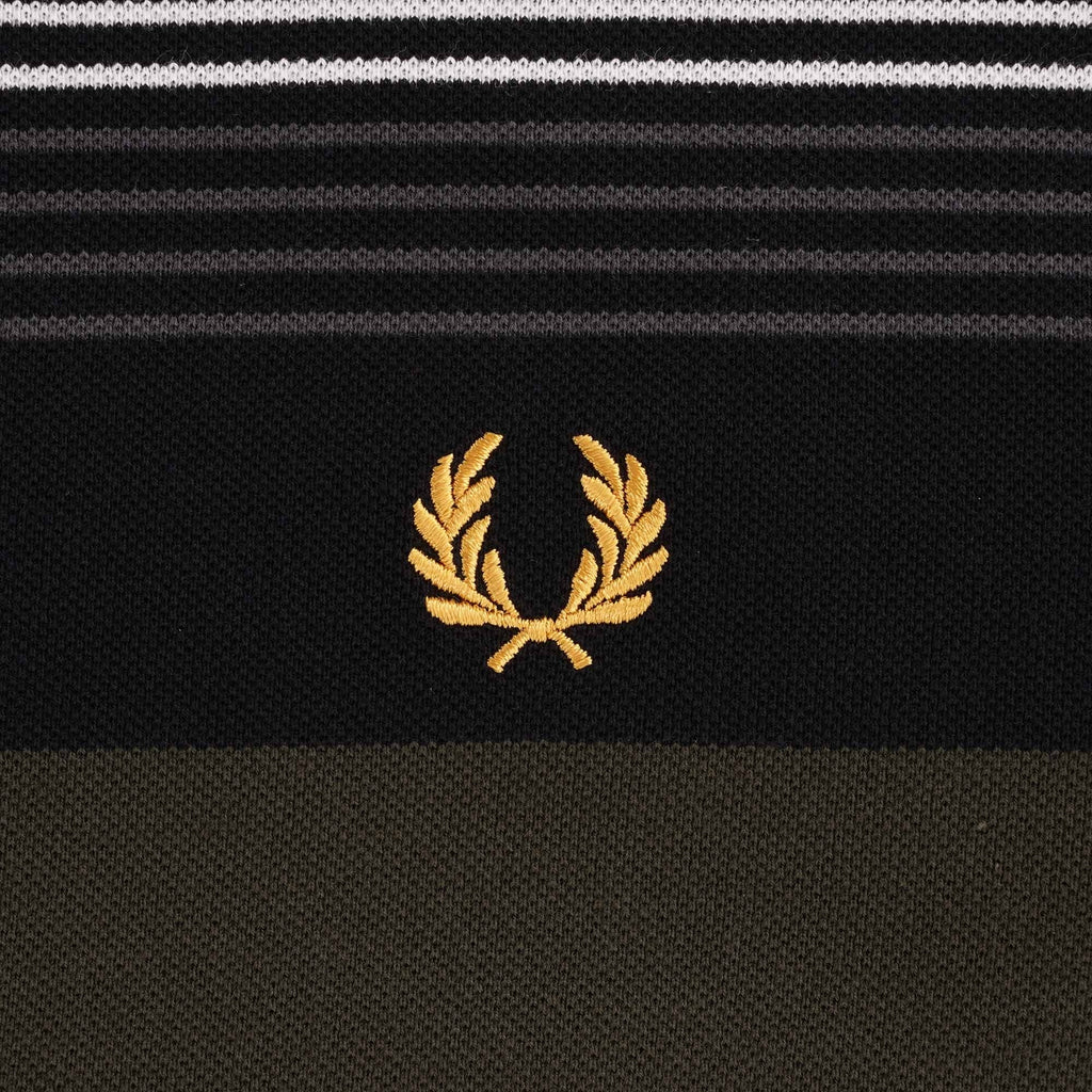 Striped Piqu T-Shirt - Black