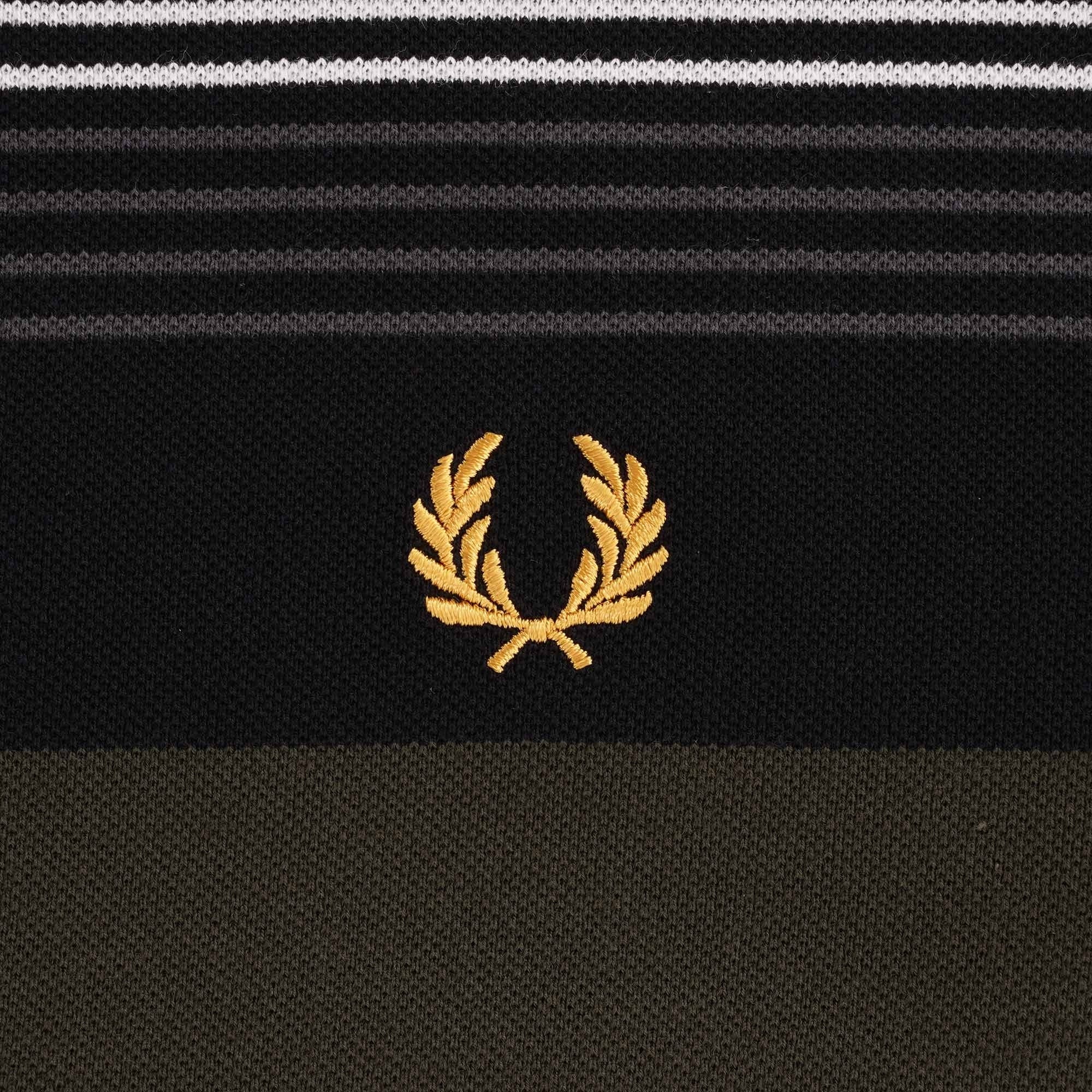 Striped Piqu T-Shirt - Black