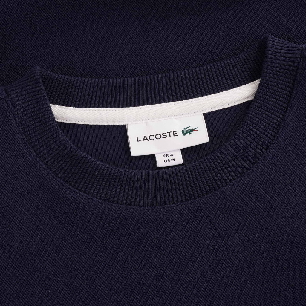 Heritage Crew Neck Colourblock Cotton Piqu Sweatshirt - Marine