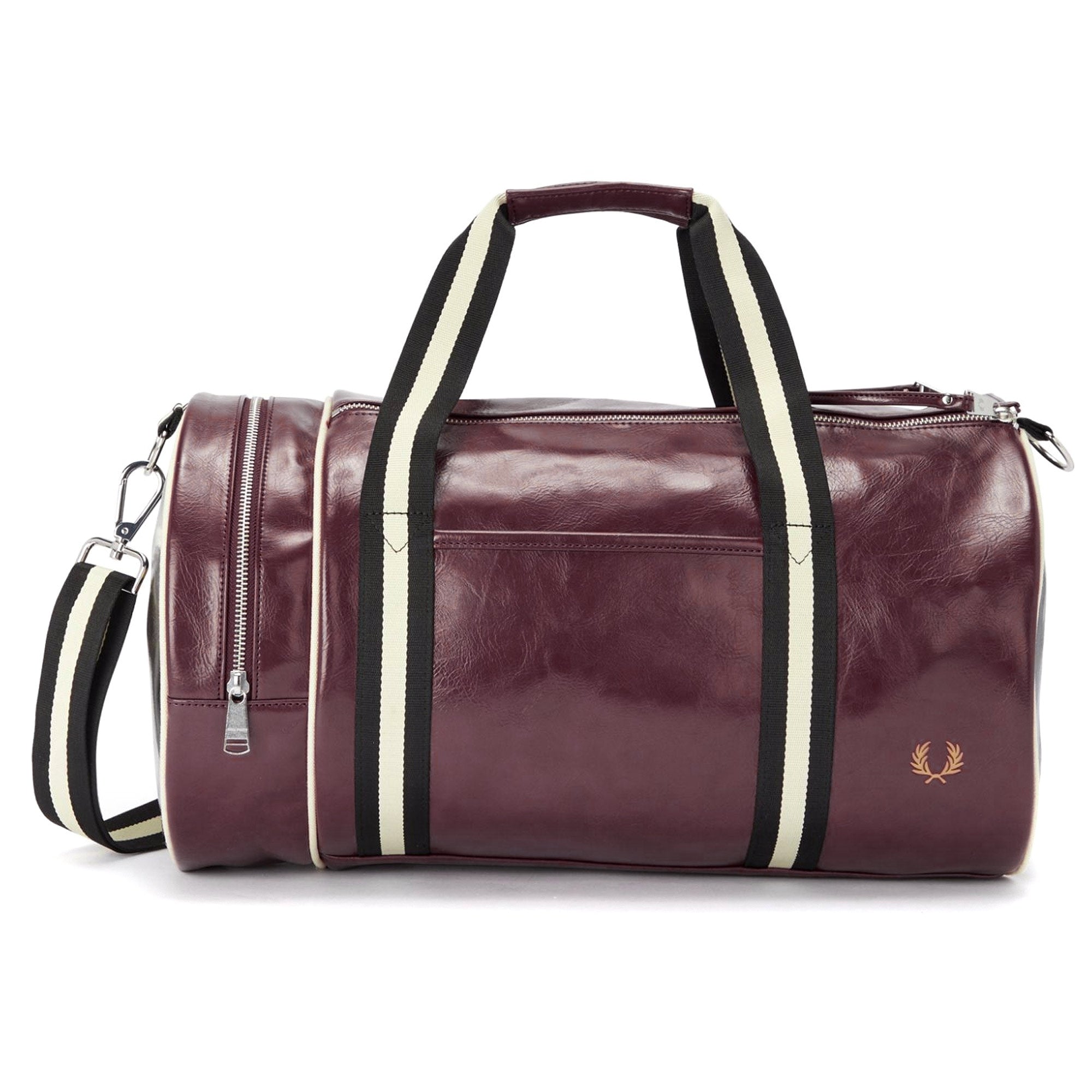 Contrast Colour Barrel Bag - Port/Black