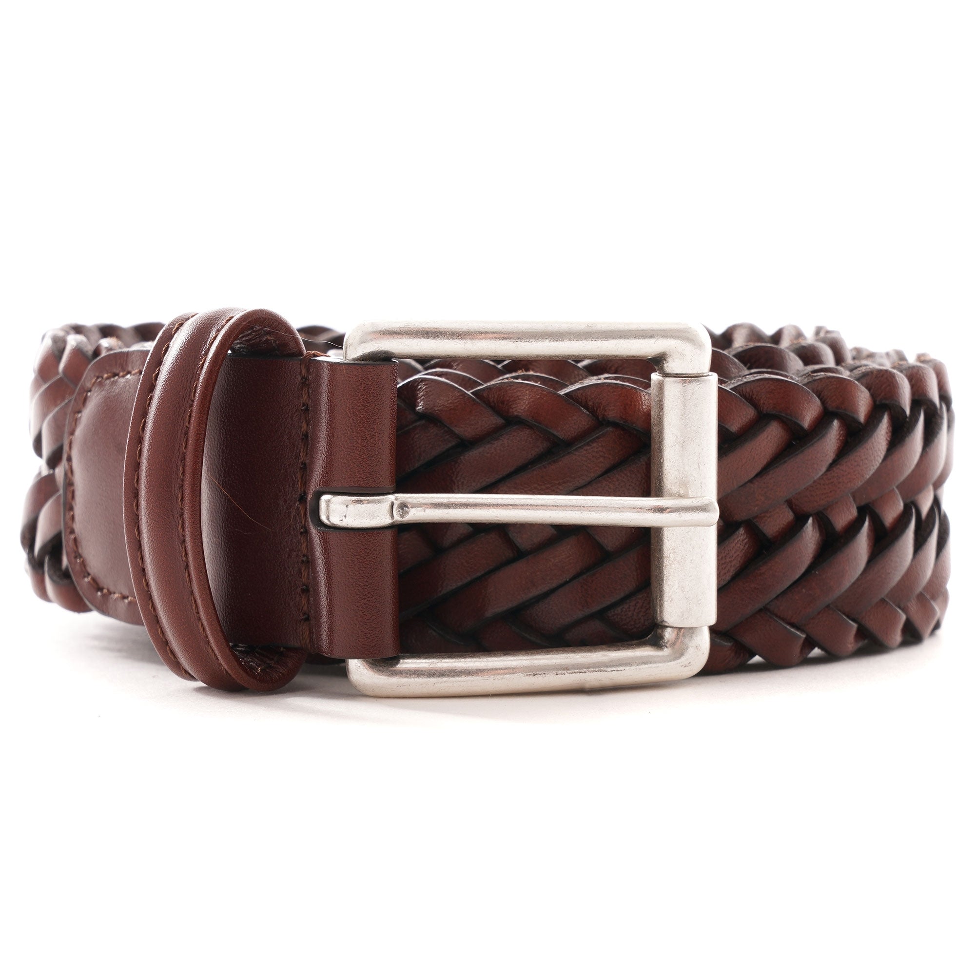 Anderson's Belts Woven Leather Belt - Brown