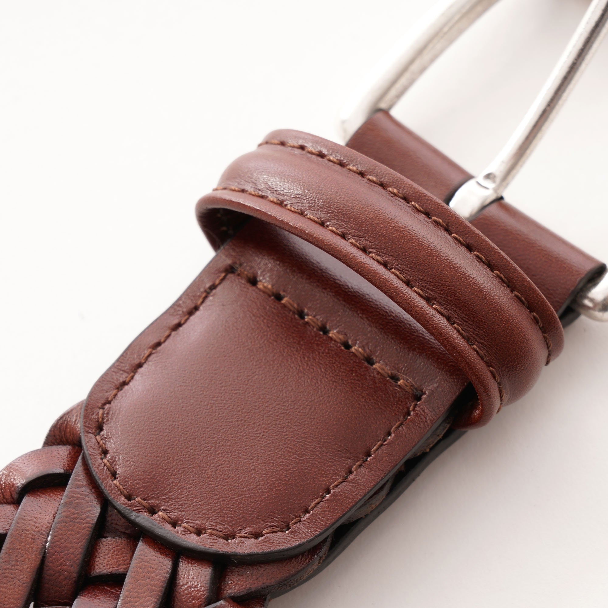 Anderson's Belts Woven Leather Belt - Brown